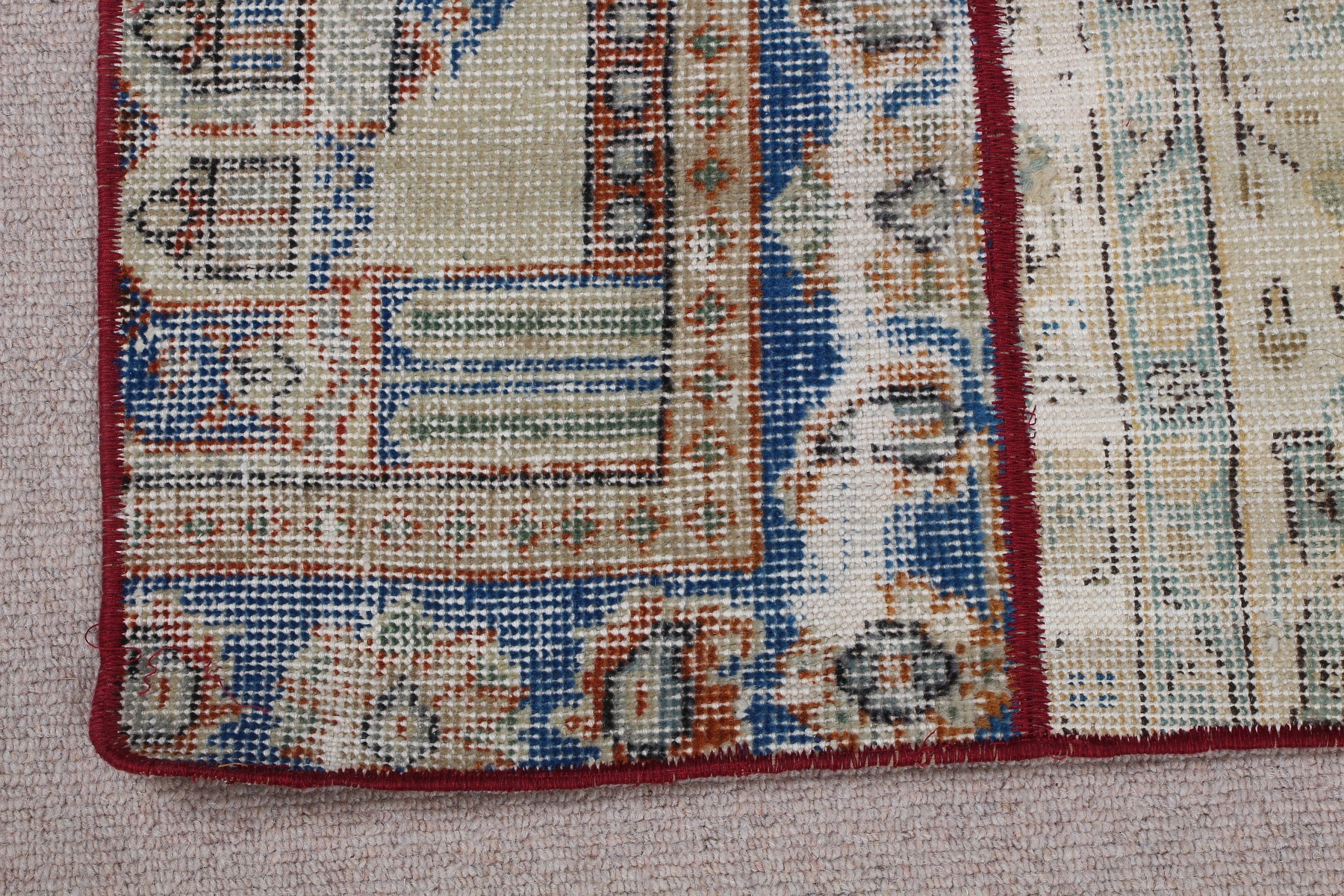 Bathroom Rugs, Bedroom Rugs, Eclectic Rug, Beige Antique Rug, Vintage Rug, Turkish Rug, Anatolian Rugs, 1.7x2.5 ft Small Rug, Antique Rug