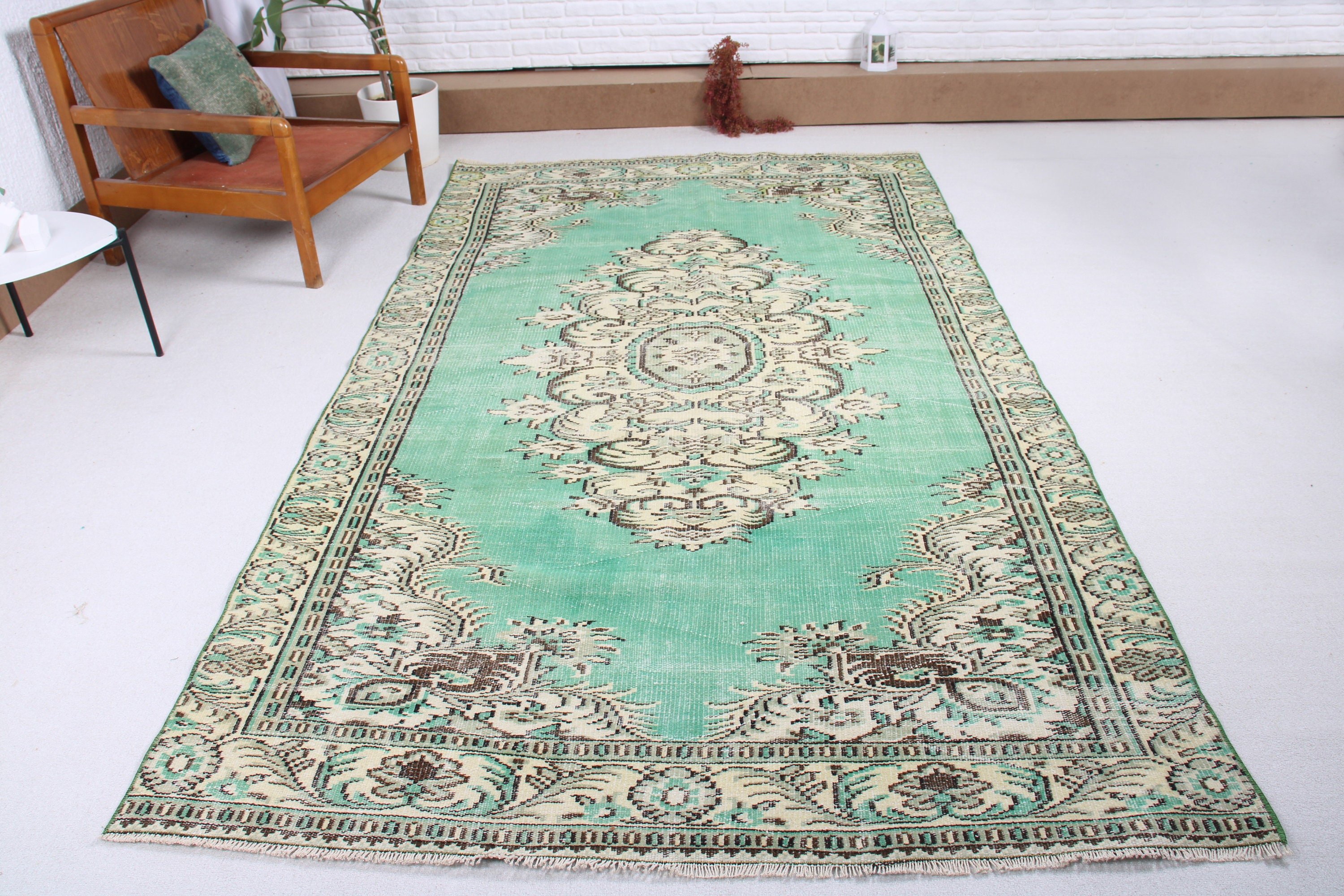 Türk Halıları, Yemek Odası Halıları, Vintage Halı, 5,6x9,3 ft Büyük Halı, Oryantal Halı, Yer Halıları, Boho Halıları, Yeşil Mutfak Halıları, Büyük Boho Halıları