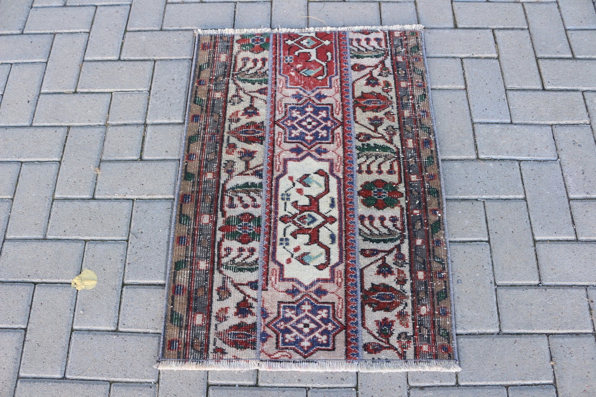 Mutfak Halıları, Yatak Odası Halıları, Antika Halılar, Vintage Halı, Kırmızı Anadolu Halısı, 2x2.8 ft Küçük Halı, Türk Halıları, Banyo Halısı, Yer Halısı