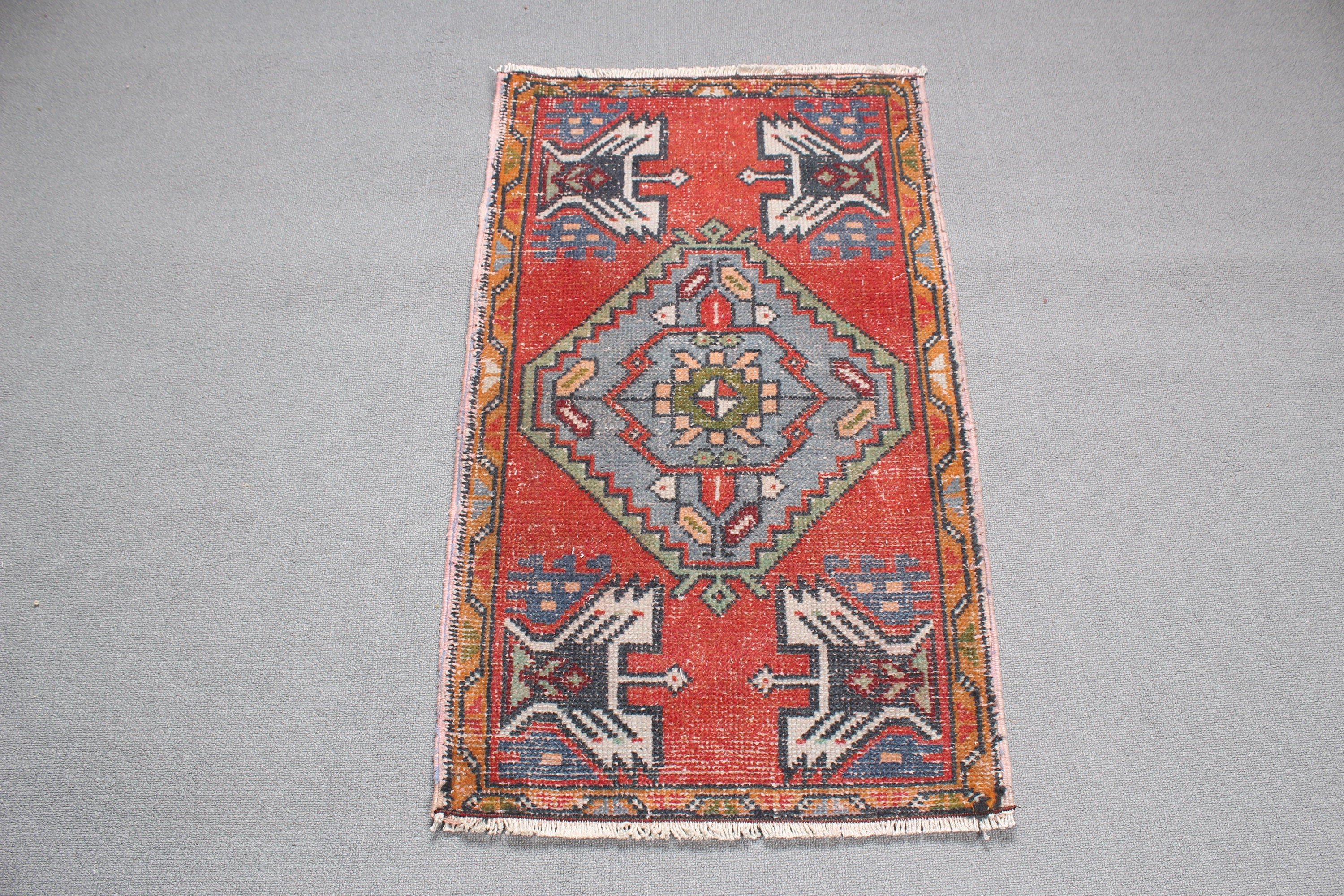 Neutral Rug, Red Anatolian Rug, Entry Rug, Car Mat Rug, Rugs for Kitchen, Turkish Rugs, Wool Rugs, 1.8x3 ft Small Rug, Vintage Rugs