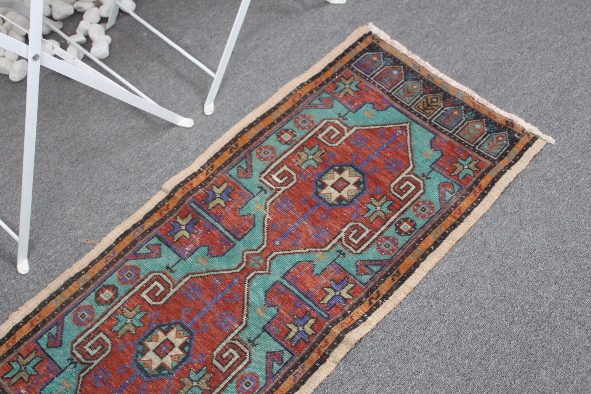 Türk Halısı, Kırmızı Antika Halı, Giriş Halıları, Vintage Halılar, Yer Halısı, 1.6x3.8 ft Küçük Halılar, Kapı Paspası Halıları, Kapı Paspası Halıları, Antika Halı