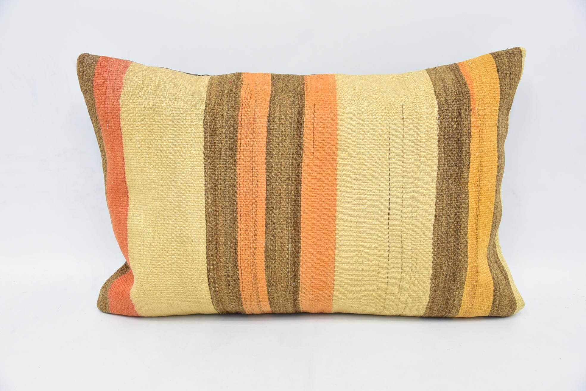16"x24" Beige Cushion Cover, Vintage Kilim Pillow, Turkish Bench Pillow Case, Kilim Cushion Sham, Handmade Kilim Cushion, Bolster Pillow