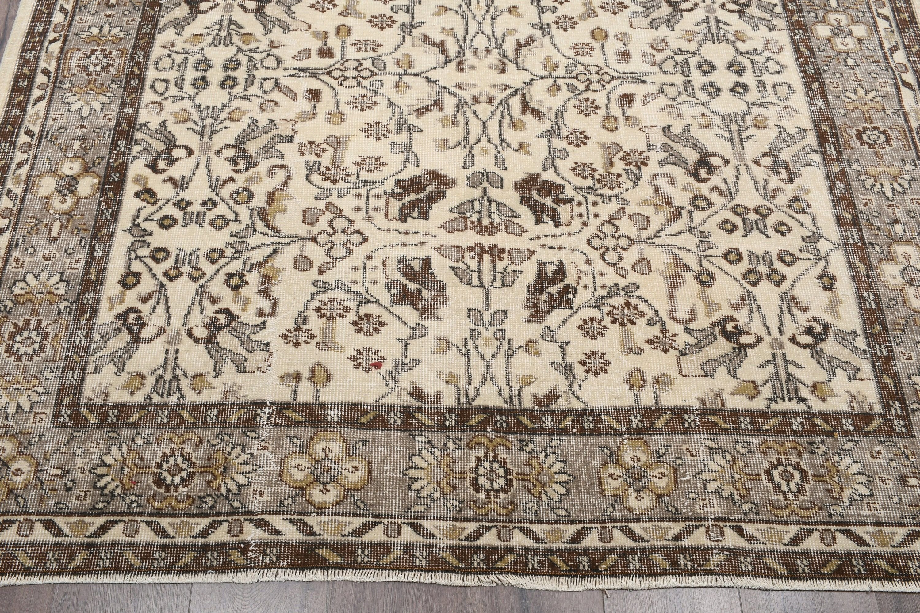 Yatak Odası Halıları, Bej Oushak Halıları, 5.9x9.4 ft Büyük Halı, Fas Halısı, Salon Halıları, Havalı Halılar, Türk Halısı, Oturma Odası Halıları, Vintage Halı