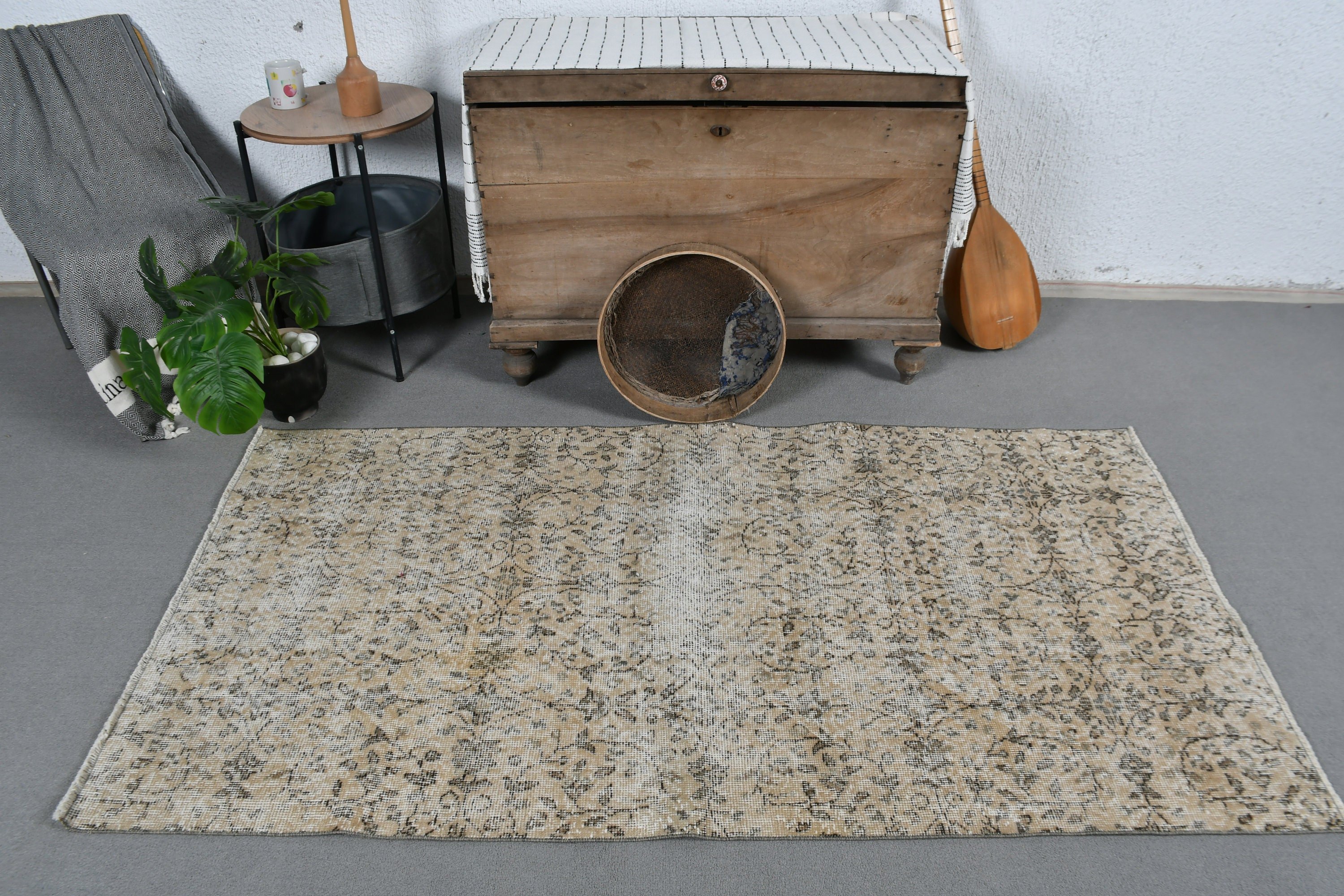 Art Rug, 3.4x6.3 ft Accent Rug, Rugs for Entry, Nursery Rug, Beige Bedroom Rug, Turkish Rugs, Home Decor Rugs, Antique Rugs, Vintage Rug