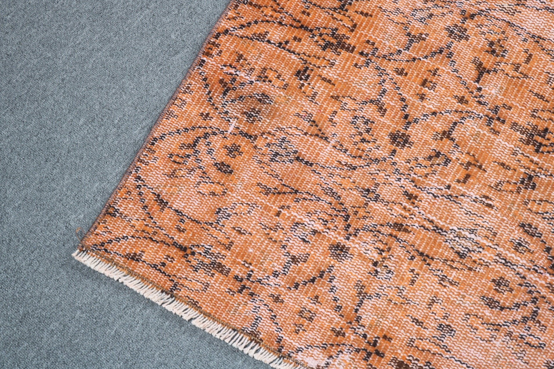 Orange Antique Rug, Geometric Rug, Vintage Accent Rugs, Home Decor Rugs, 3.7x5.9 ft Accent Rug, Nursery Rug, Turkish Rugs, Vintage Rug