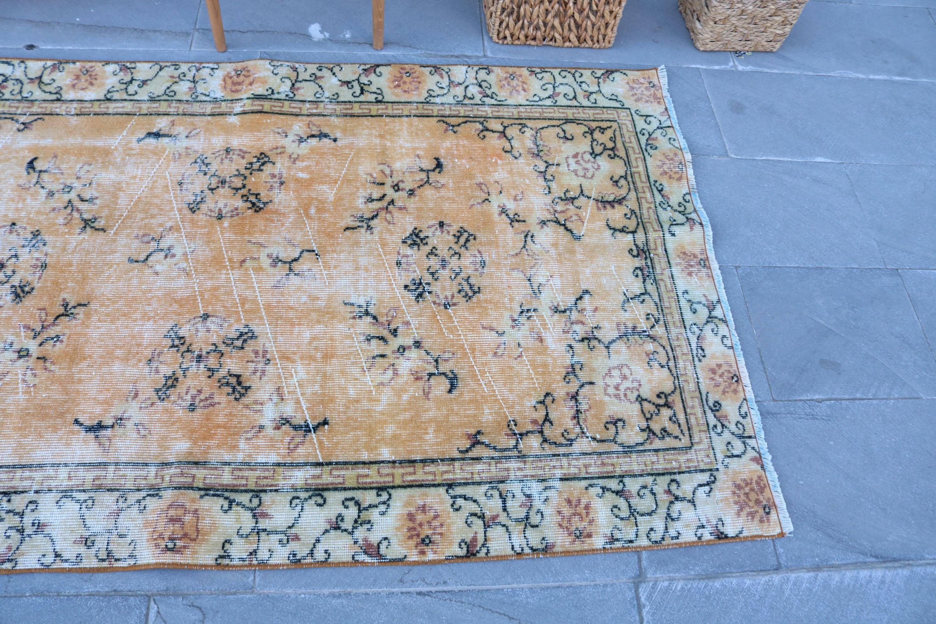 Oriental Rug, Turkish Rug, Vintage Rug, Indoor Rug, Dining Room Rug, Rugs for Living Room, Vintage Decor Rug, Wool Rug, 3.7x6.5 ft Area Rug