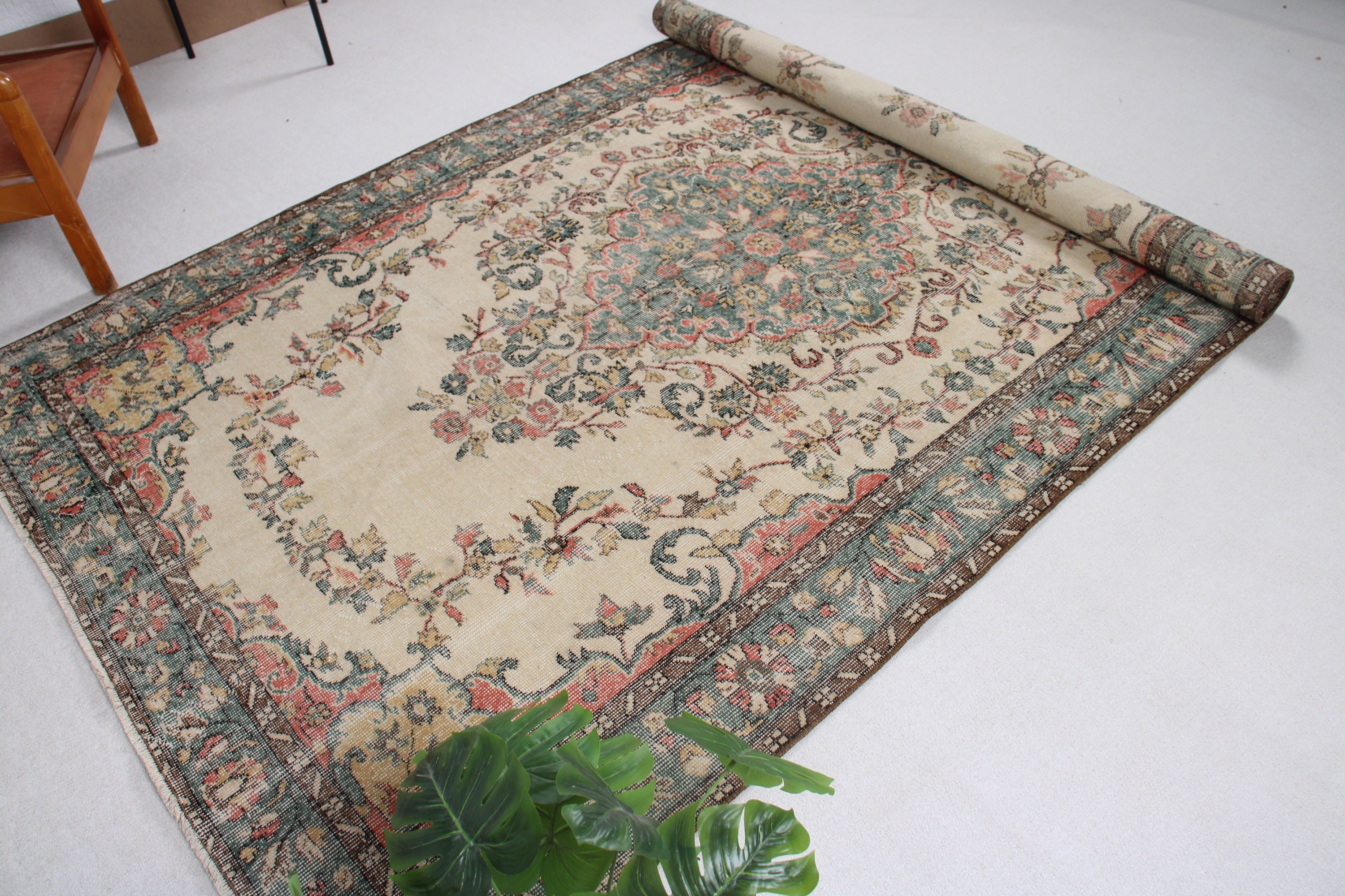 Yatak Odası Halıları, Türkiye Halısı, Oushak Halısı, Yemek Odası Halıları, Türk Halısı, Modern Halısı, Vintage Halıları, 5.6x9.3 ft Büyük Halısı, Bej Oushak Halısı