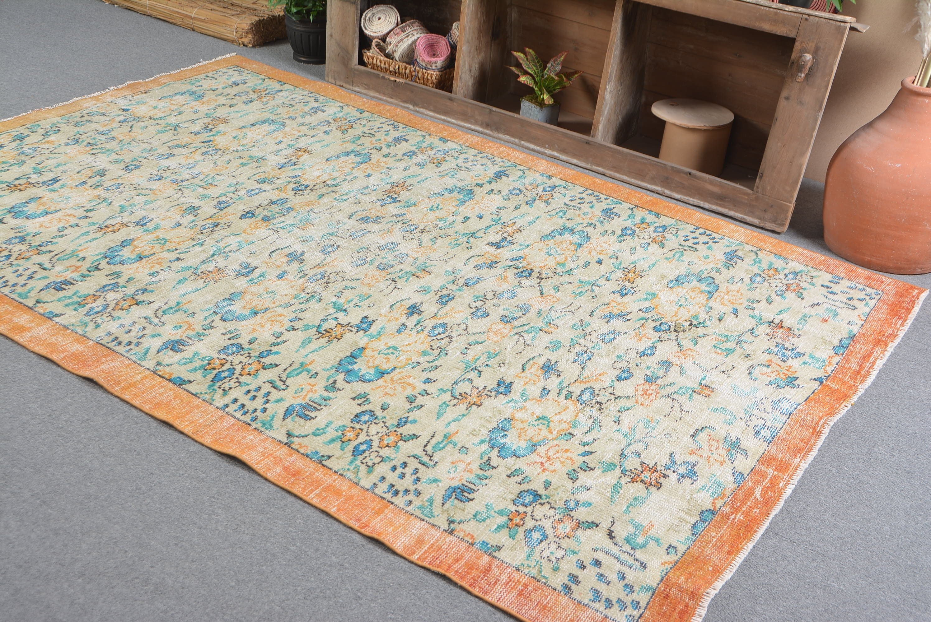 Large Vintage Rug Rugs, Rugs for Salon, Cool Rug, Salon Rug, Moroccan Rug, 5.9x8.7 ft Large Rug, Vintage Rug, Bedroom Rug, Turkish Rug