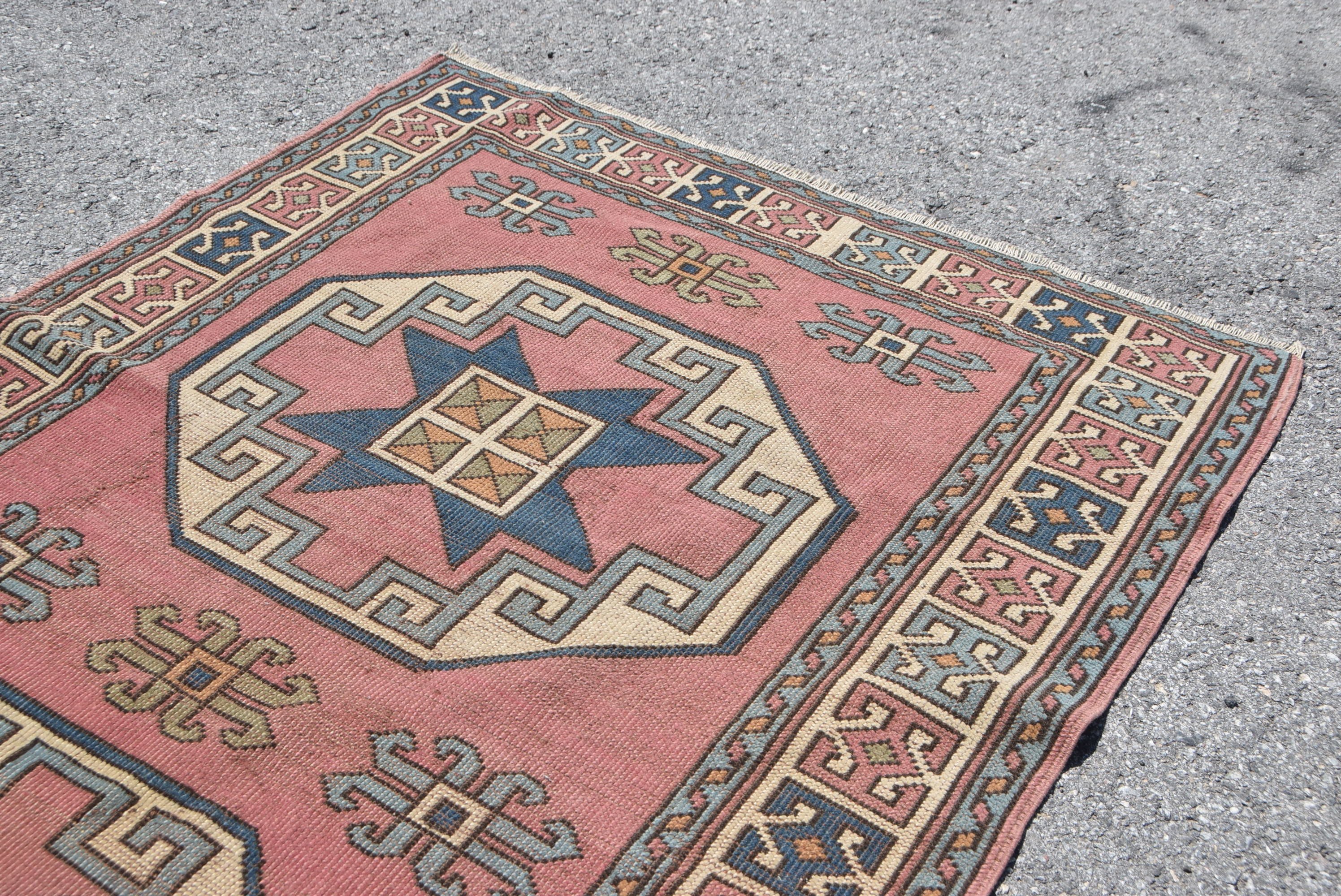 Rugs for Living Room, Turkish Rug, Pink Oushak Rug, Oriental Rugs, Floor Rug, 4.2x6.5 ft Area Rug, Indoor Rug, Vintage Rugs, Outdoor Rugs