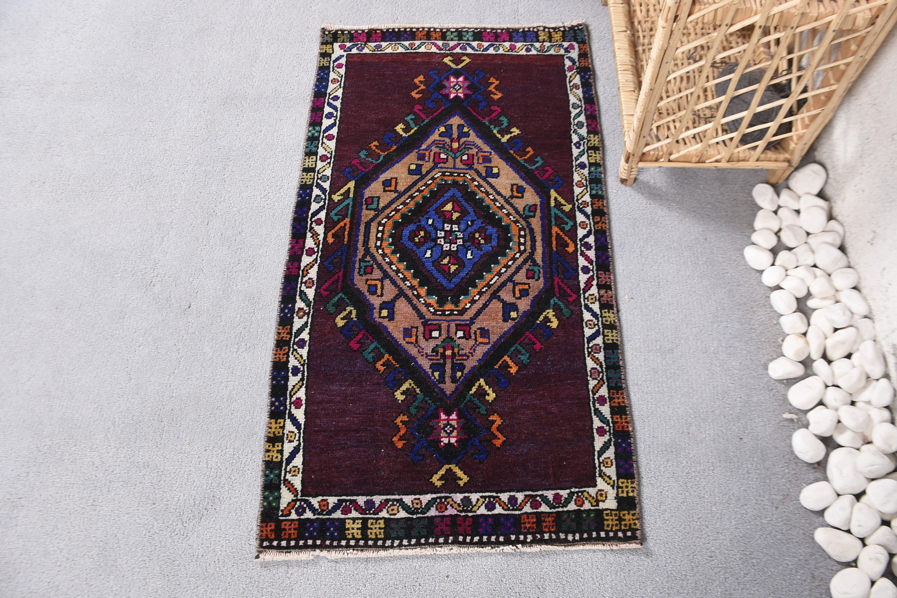 Small Area Rugs, Modern Rugs, Exotic Rugs, Turkish Rugs, Entry Rugs, Vintage Rugs, Cool Rugs, 1.8x3.2 ft Small Rugs, Purple Home Decor Rugs