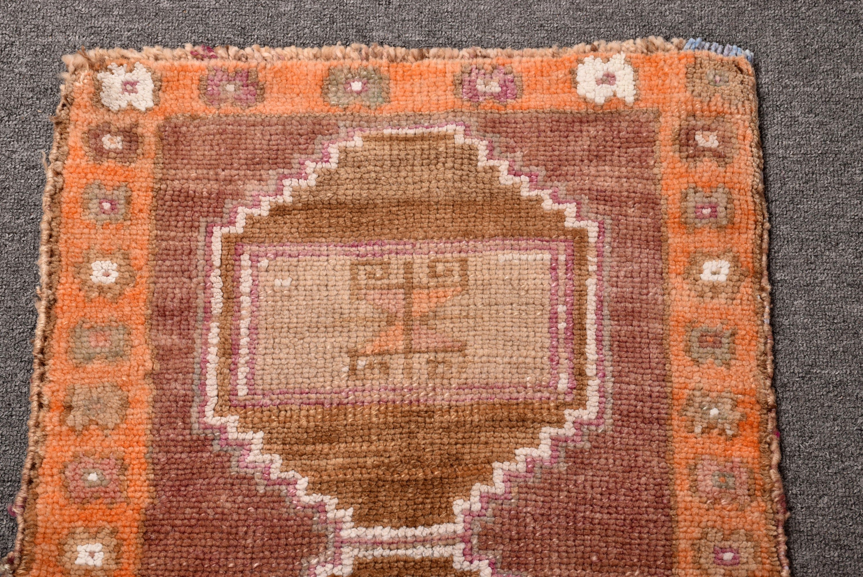 Luxury Rugs, Turkish Rug, Car Mat Rugs, Vintage Rugs, Orange Oushak Rugs, Small Area Rug, Organic Rugs, 1.5x3 ft Small Rugs, Modern Rugs