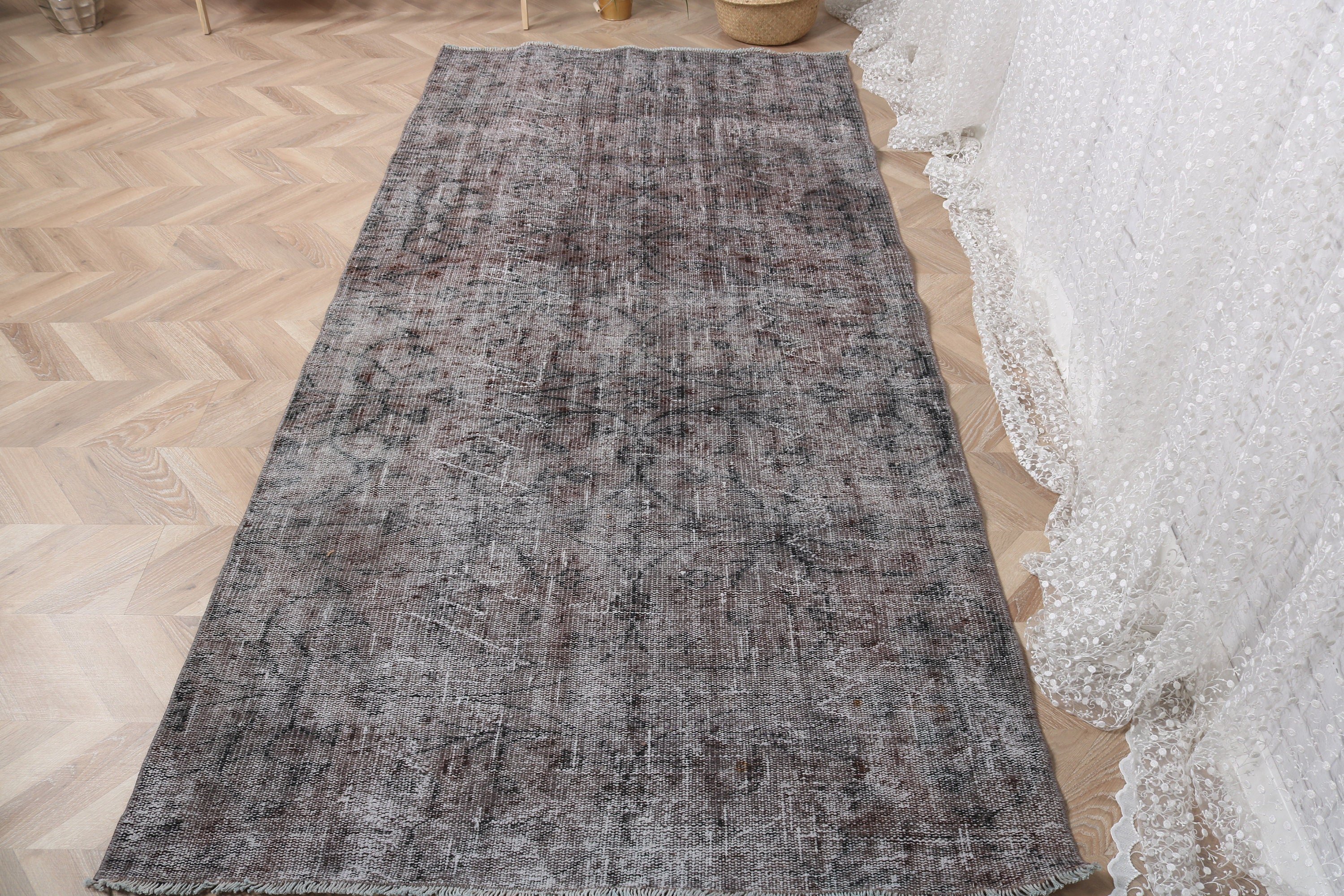 El Dokuma Halı, Fas Halıları, Boho Halı, Yatak Odası Halısı, Vintage Halı, Türk Halıları, Mutfak Halıları, Kahverengi Düz Dokuma Halılar, 4x8,4 ft Alan Halıları