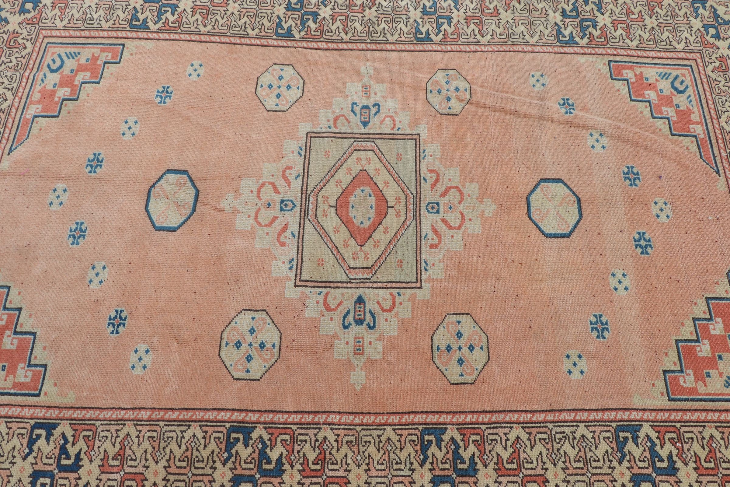 Bedroom Rugs, Pink Oushak Rug, Turkish Rug, 5x7 ft Area Rugs, Vintage Rug, Antique Rug, Rugs for Kitchen, Moroccan Rug, Living Room Rugs