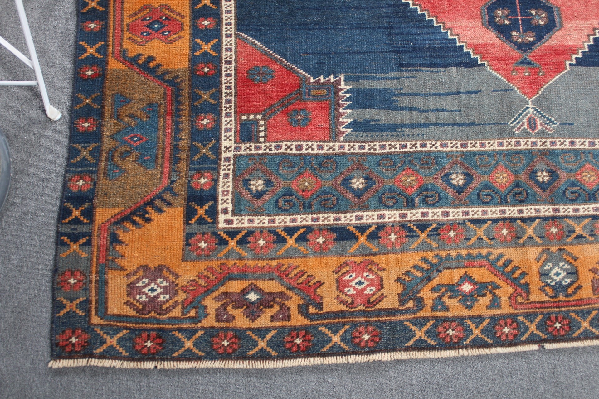 Vintage Rug, Organic Rug, Turkish Rugs, Salon Rugs, Blue Antique Rug, Bedroom Rugs, 5.9x8.5 ft Large Rug, Oriental Rug