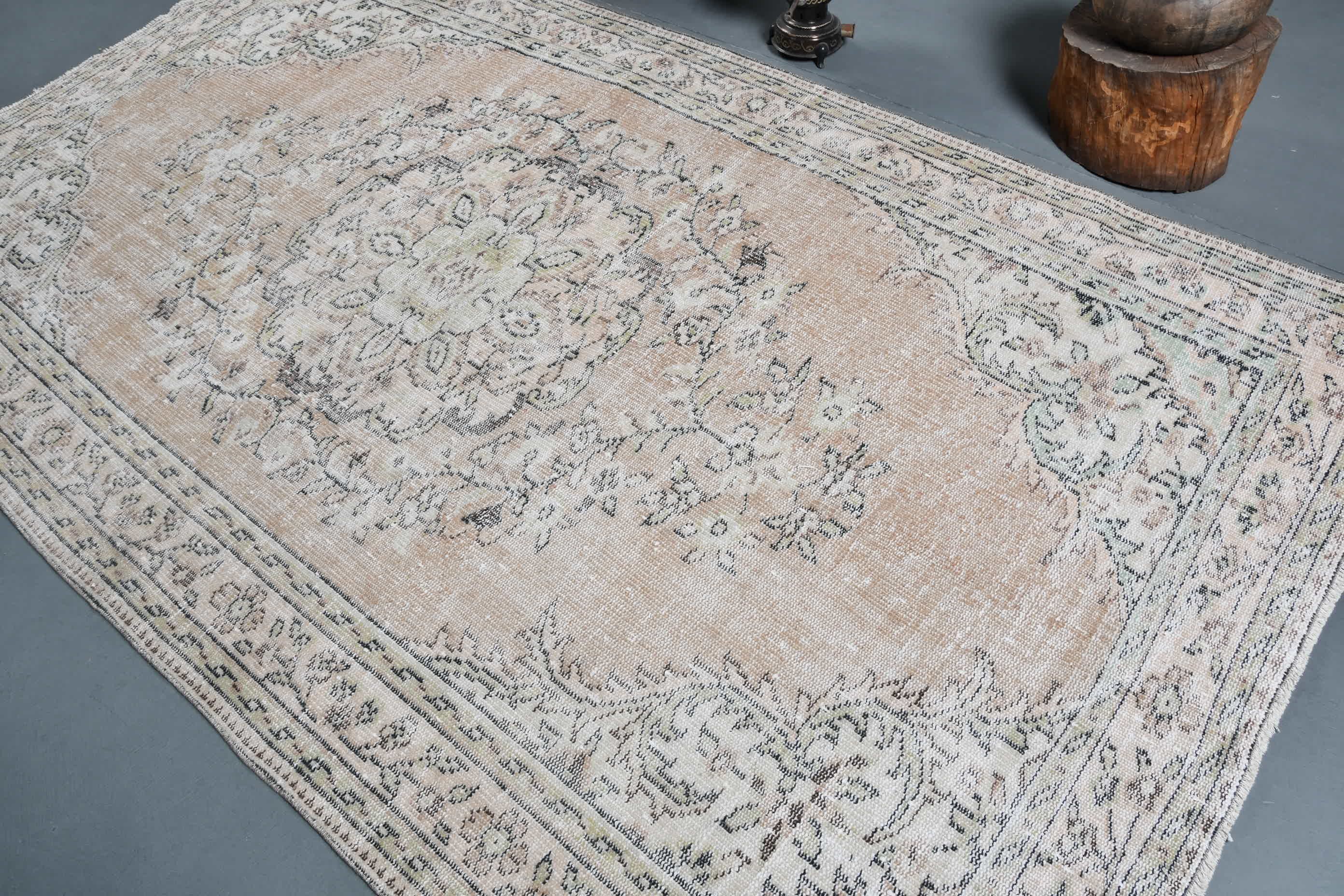 Living Room Rugs, Bedroom Rugs, Kitchen Rugs, Vintage Rug, Oushak Rug, Art Rug, Turkish Rugs, Brown  5.4x9.3 ft Large Rug