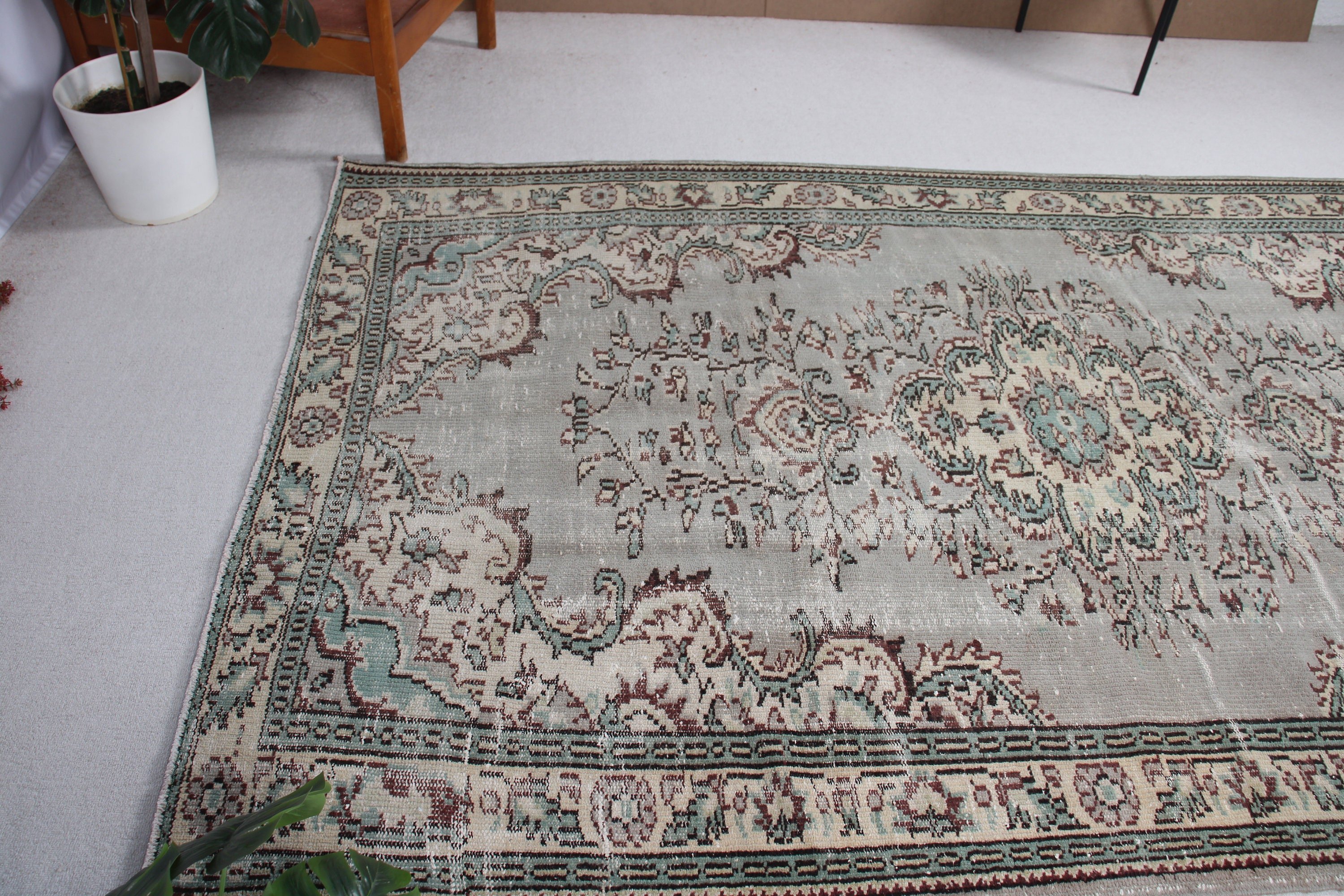 Oriental Rug, Turkish Rugs, Vintage Rug, Bedroom Rug, Salon Rugs, Modern Rugs, 5.7x8.6 ft Large Rugs, Gray Bedroom Rugs, Large Vintage Rug