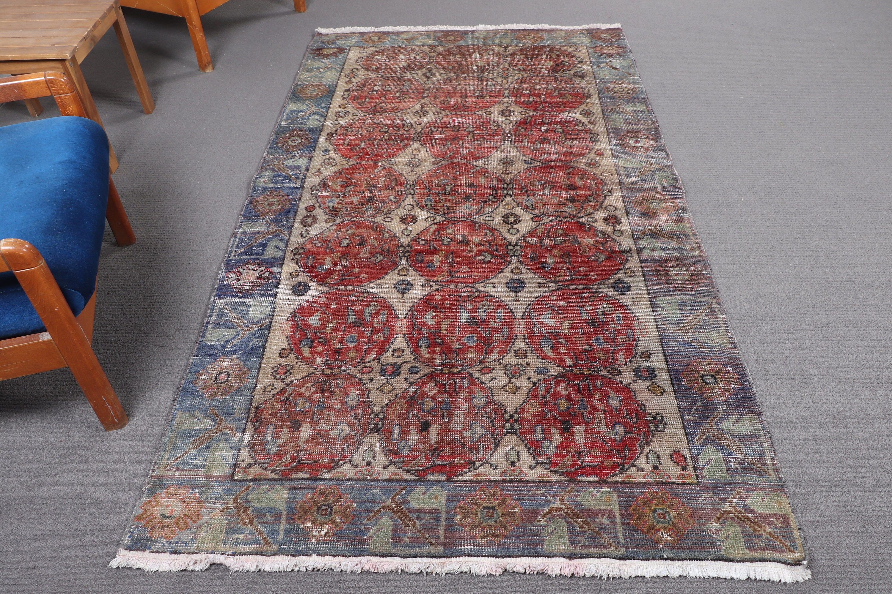 Çocuk Odası Halısı, Dekoratif Halı, Düz Dokuma Halı, Ev Dekorasyonu Halıları, Vintage Halı, Kırmızı Fas Halıları, Türk Halısı, 4.1x7.5 ft Alan Halısı, Yatak Odası Halıları