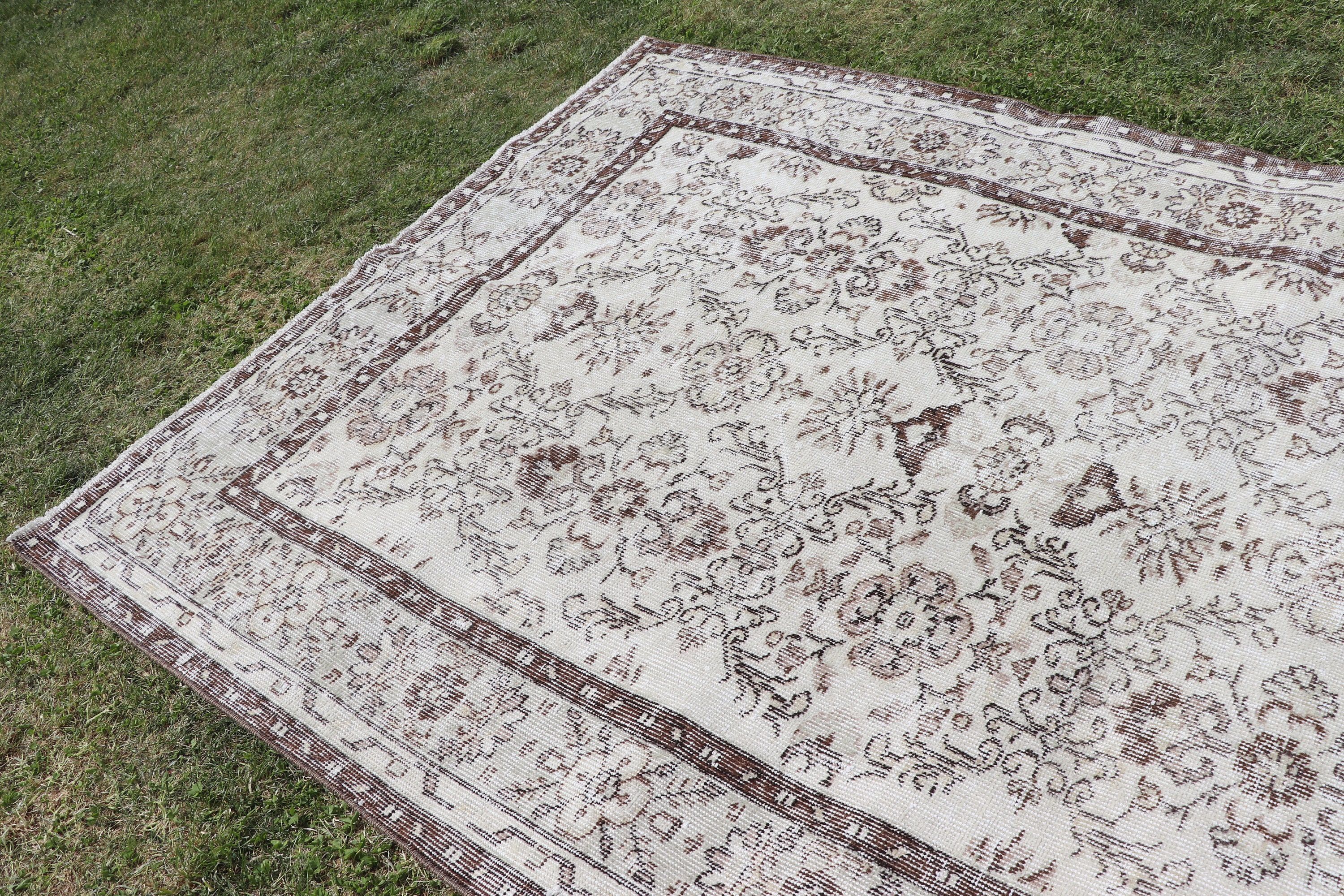 Indoor Rug, 4.7x7.9 ft Area Rugs, Vintage Rug, Turkish Rugs, Luxury Rug, Handwoven Rugs, Floor Rug, Beige Flatweave Rugs, Modern Rug