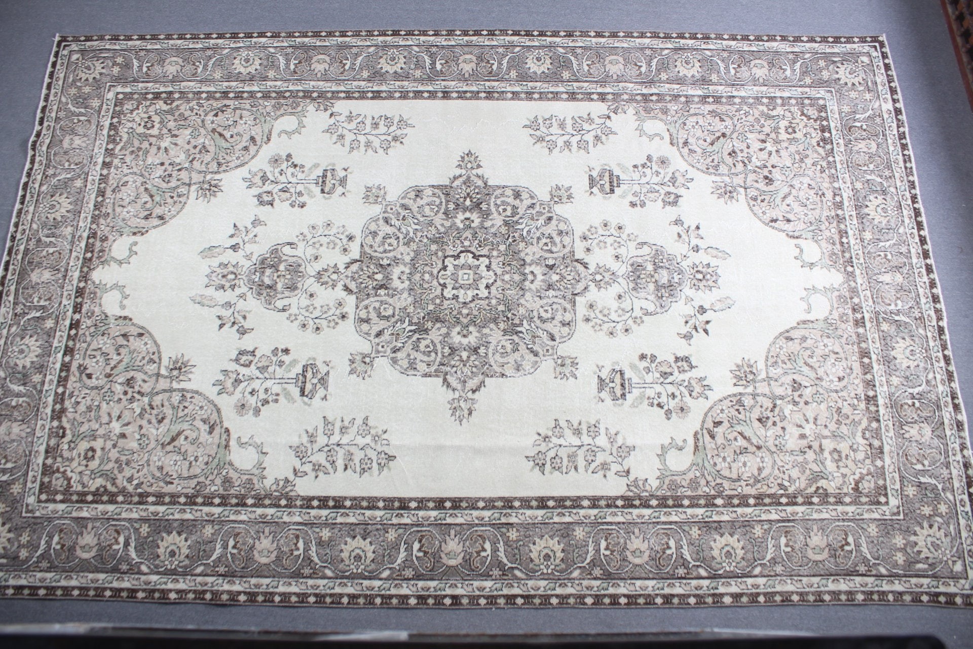 Türk Halısı, Anadolu Halısı, Salon Halıları, Vintage Halılar, Bej 7.8x13.5 ft Büyük Boy Halılar, Oturma Odası Halısı, Fas Halısı