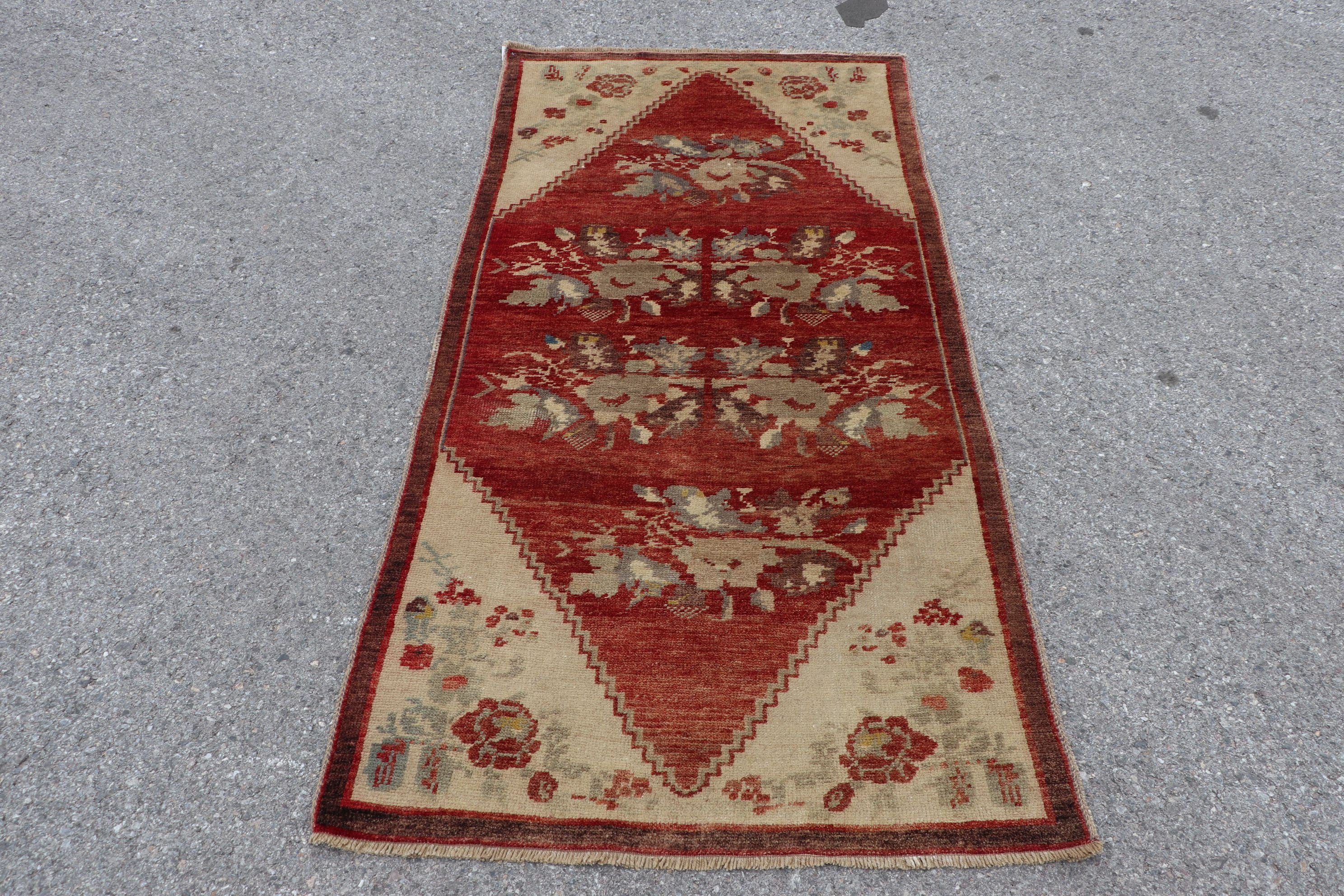 Rugs for Entry, Kitchen Rug, Nursery Rug, Turkish Rug, Wool Rug, Beige Antique Rug, 3x5.8 ft Accent Rug, Home Decor Rug, Vintage Rug