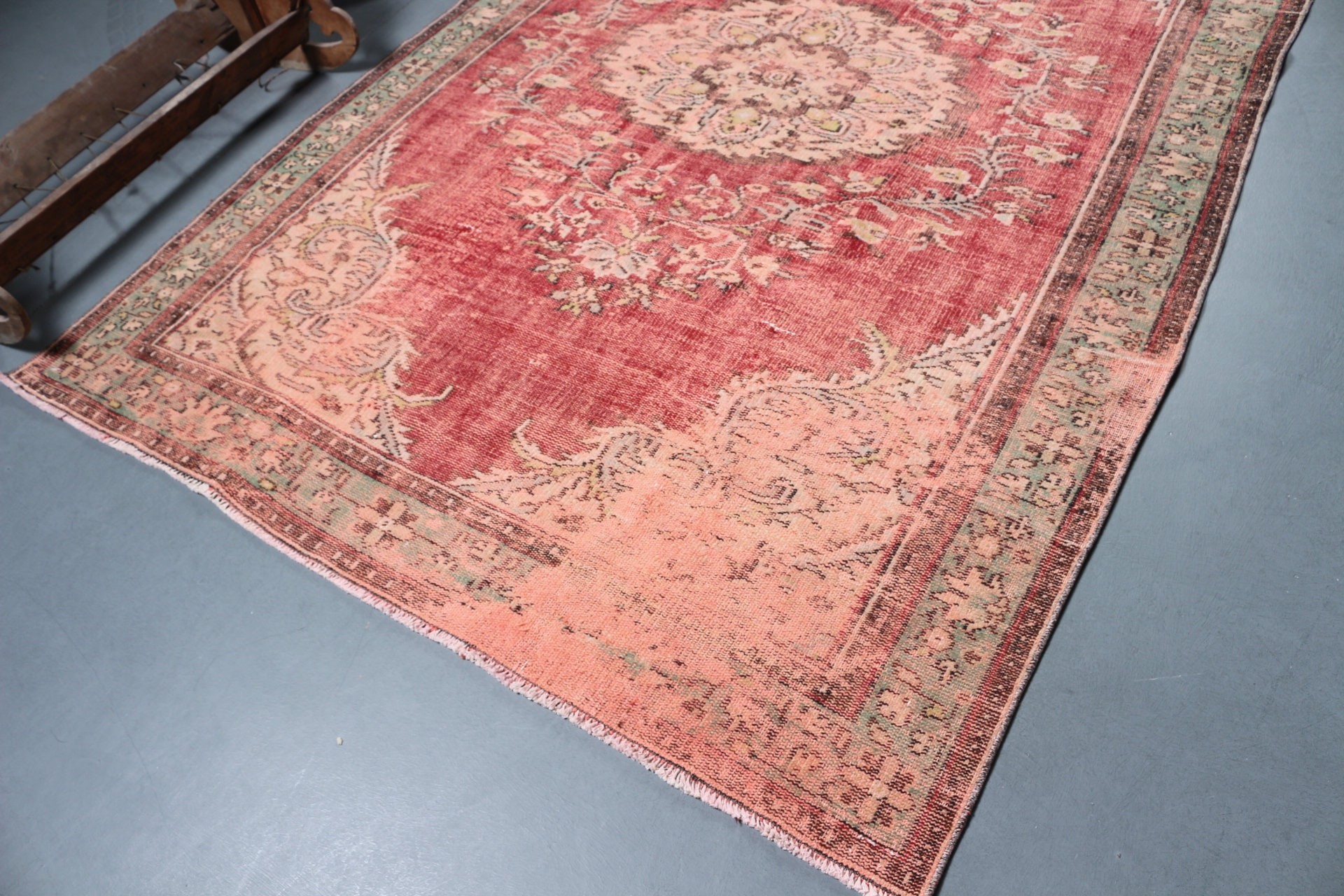 Yemek Odası Halıları, Pembe Oryantal Halılar, 6x9 ft Büyük Halı, Mutfak Halıları, Türk Halıları, Oturma Odası Halıları, Ev Dekor Halısı, Vintage Halı, Sanat Halısı