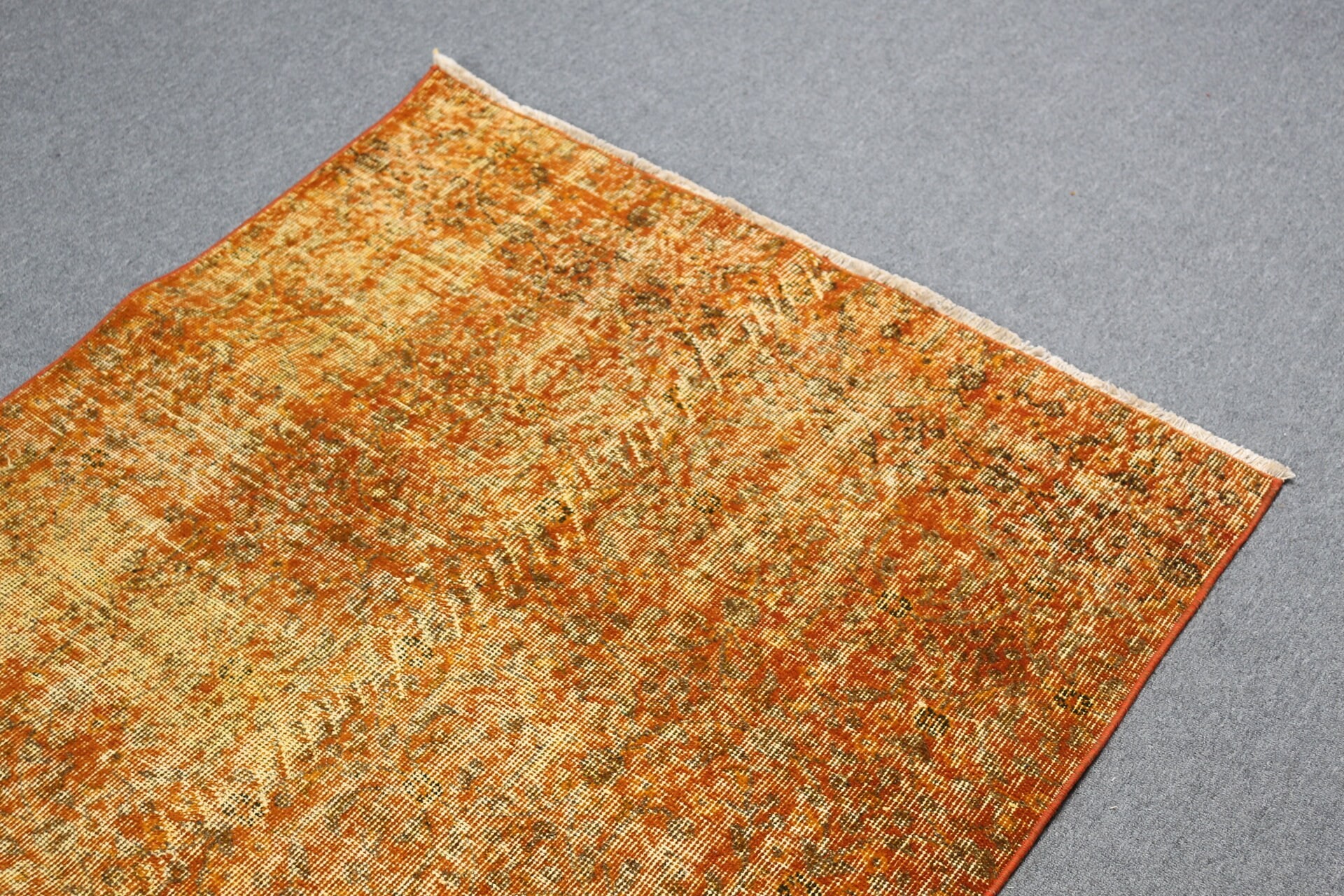 Turkish Rugs, Orange Moroccan Rugs, Anatolian Rug, Cool Rugs, Nursery Rugs, Kitchen Rug, Organic Rugs, 3.5x6.5 ft Accent Rug, Vintage Rug