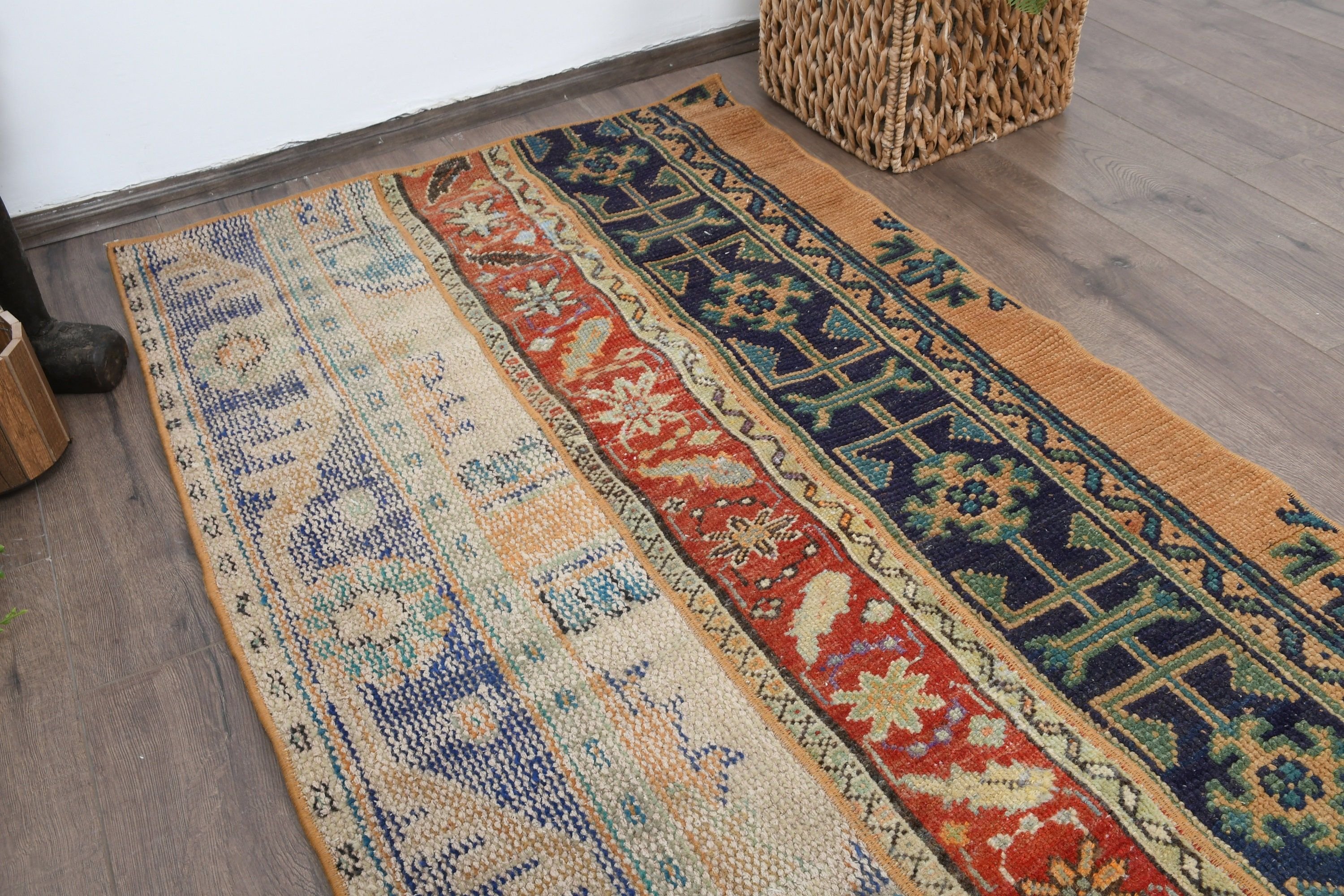 2.7x4.3 ft Small Rugs, Cool Rugs, Car Mat Rug, Anatolian Rug, Turkish Rugs, Blue Oriental Rugs, Vintage Rug, Bath Rug, Rugs for Kitchen