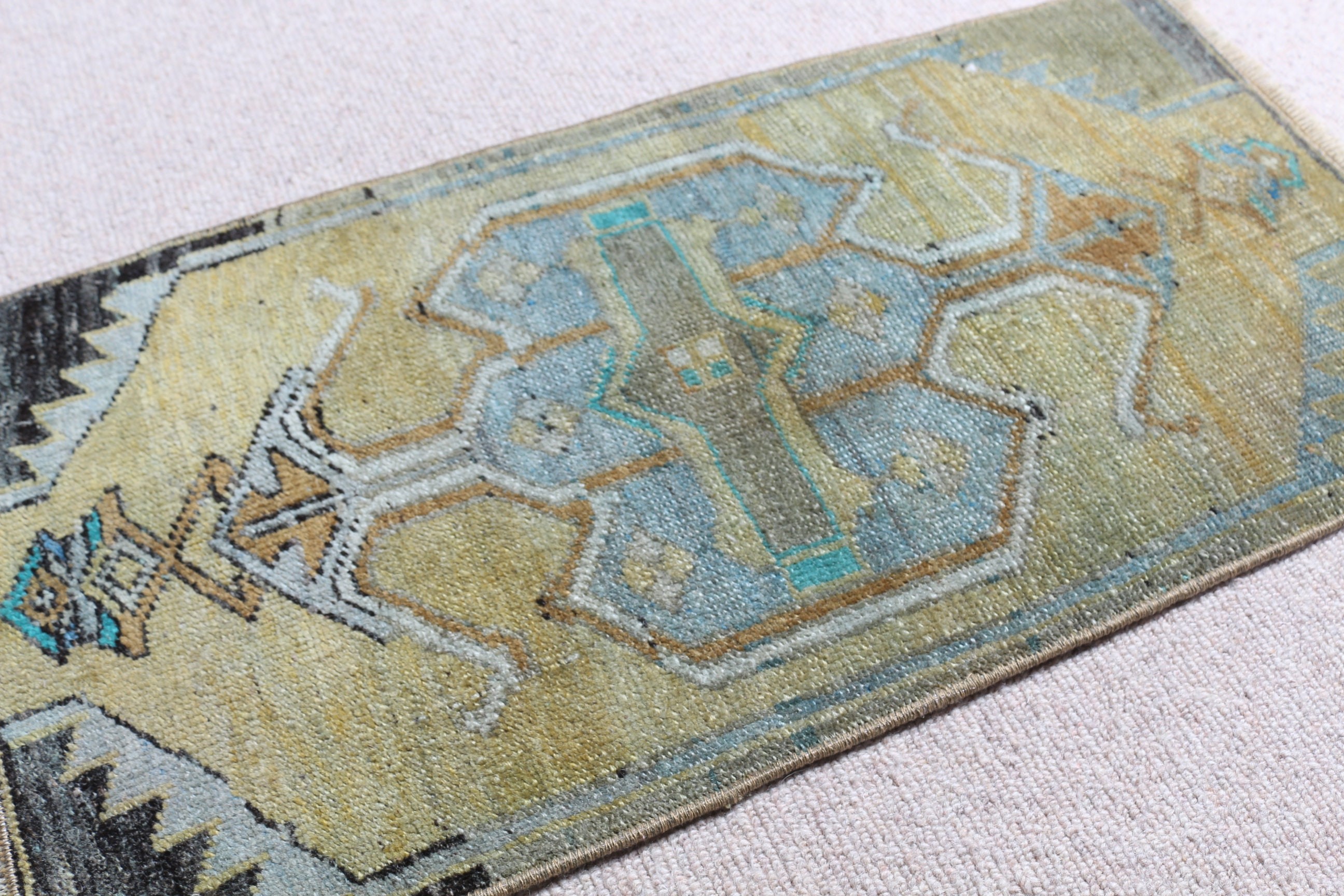 Wedding Rugs, Wool Rug, Bathroom Rug, Vintage Rugs, 1.2x2.4 ft Small Rugs, Turkish Rug, Moroccan Rugs, Rugs for Bedroom, Green Floor Rug