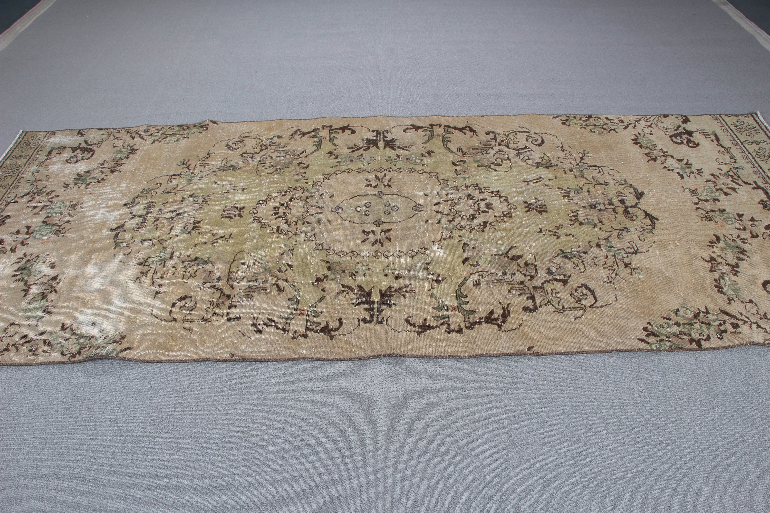 Türk Halıları, Fas Halıları, Vintage Yolluk Halısı, 4.1x10.3 ft Runner Halıları, Mutfak Halıları, Anadolu Halısı, Vintage Halılar, Kahverengi Yer Halısı