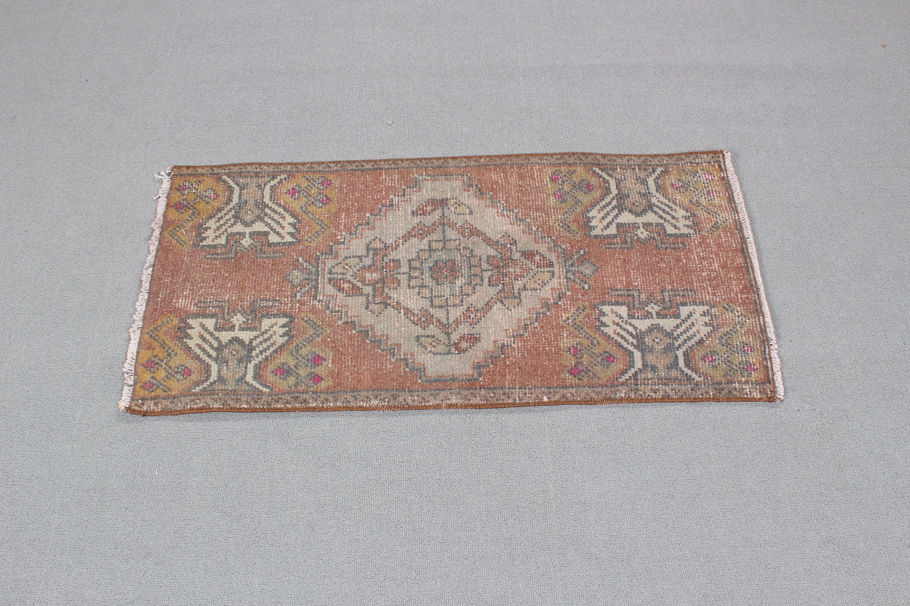 Vintage Halı, Türk Halısı, Düz Dokuma Halı, Mutfak Halısı, Kırmızı Lüks Halı, 1.6x3.2 ft Küçük Halı, Kapı Paspası Halıları, Banyo Paspası Boho Halısı, Geometrik Halı