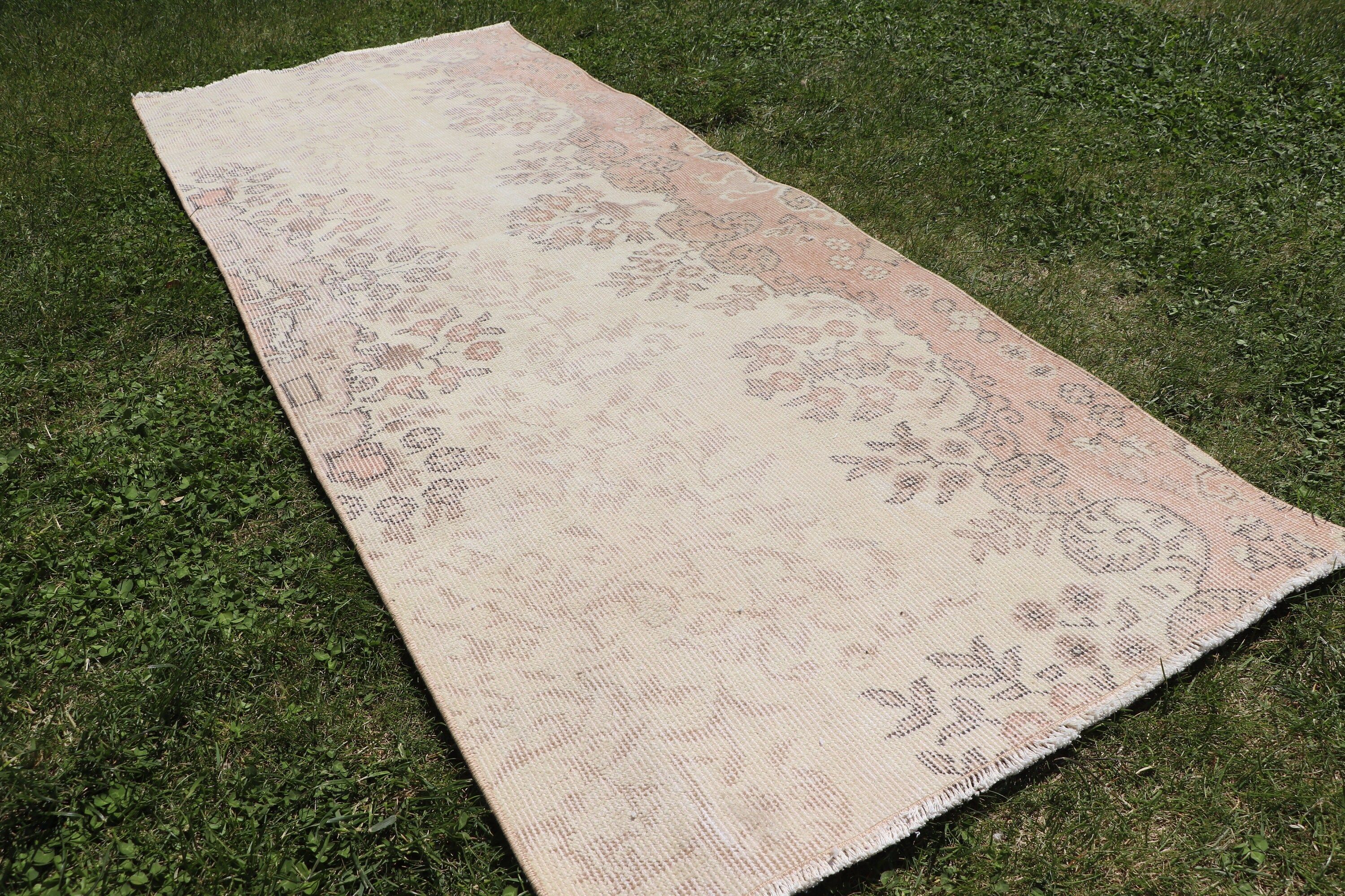 Vintage Runner için Halılar, Koridor Halısı, 2,5x6,3 ft Runner Halıları, Antika Halılar, Yün Halı, Bej Boho Halı, Türk Halıları, Vintage Halılar