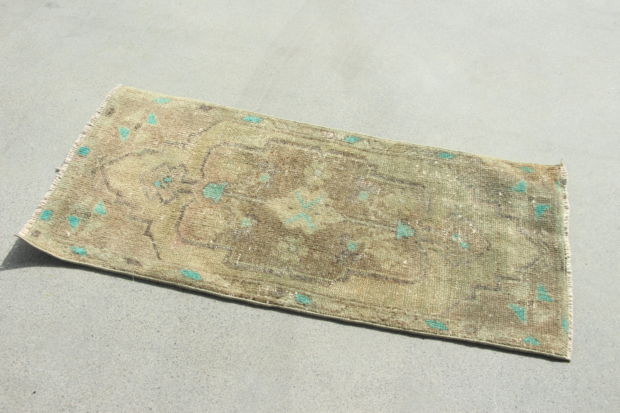 Bedroom Rug, Boho Rugs, Green Oriental Rugs, Antique Rugs, 1.5x3.4 ft Small Rugs, Turkish Rugs, Modern Rugs, Vintage Rugs, Kitchen Rugs