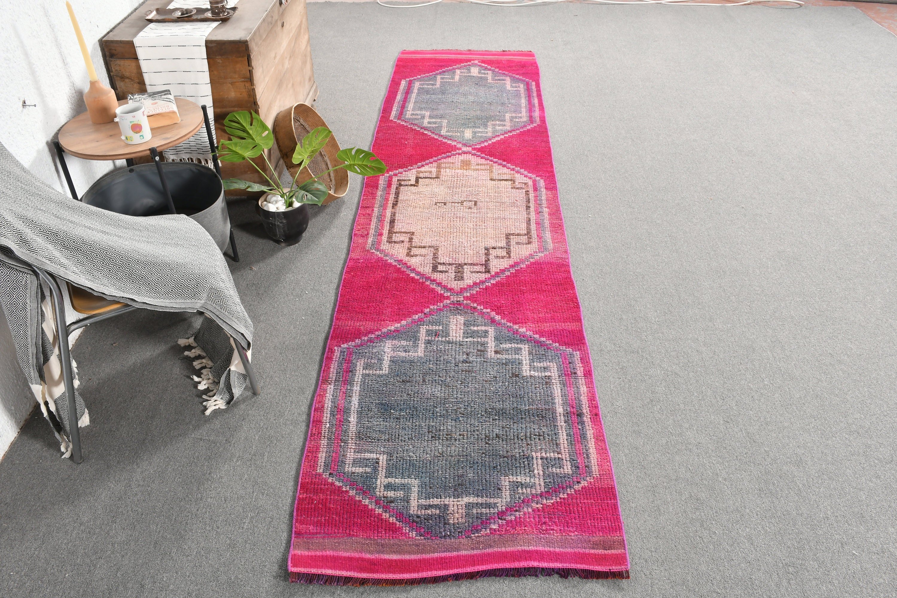 Moroccan Rugs, Turkish Rugs, Old Rug, 2.7x11.4 ft Runner Rug, Purple Bedroom Rugs, Vintage Rug, Rugs for Stair, Anatolian Rug, Kitchen Rugs