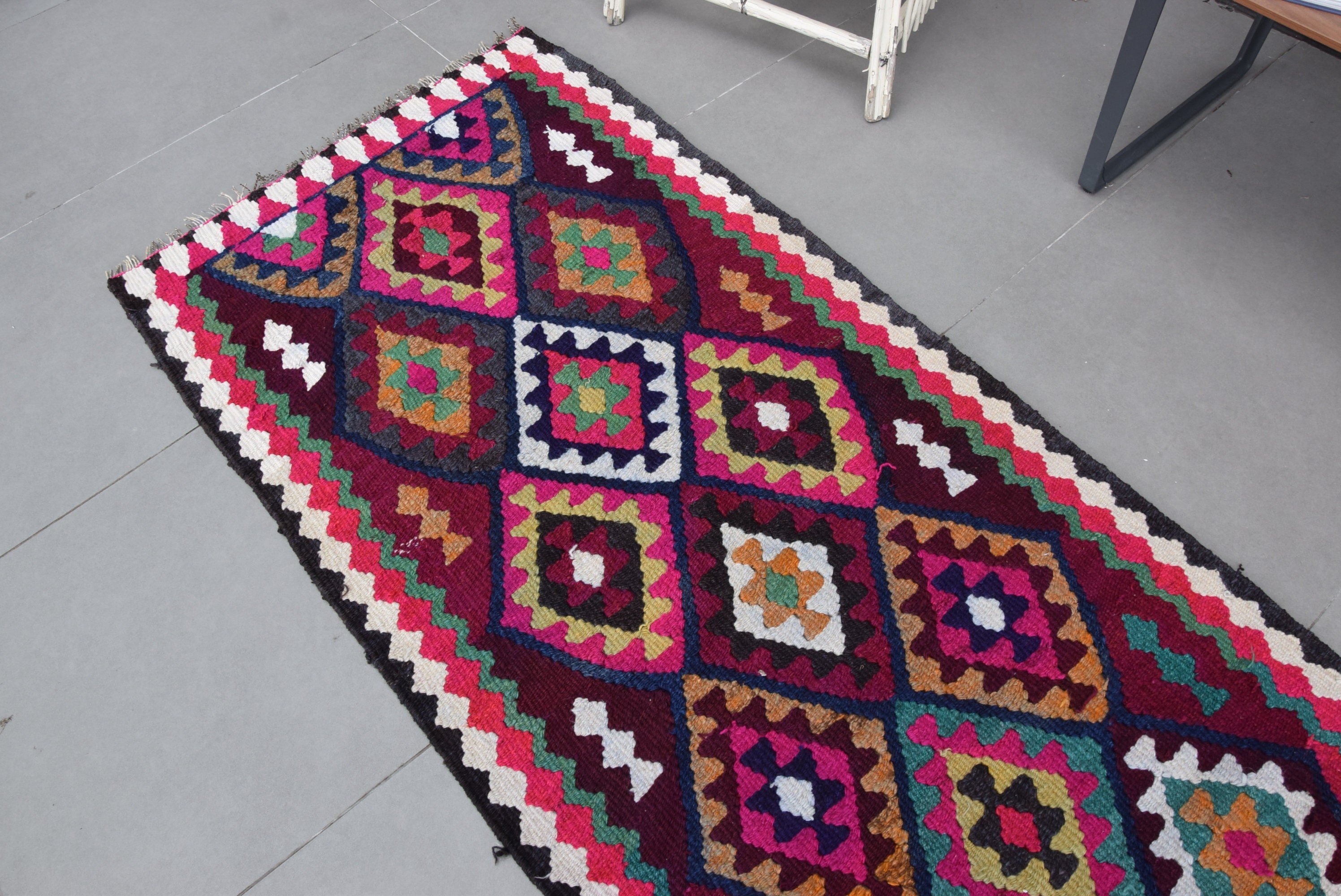 Kilim, Türk Halısı, 2.8x9.3 ft Runner Halıları, Pembe Anadolu Halısı, Koridor Halıları, Vintage Halı, Merdiven Halısı, Yer Halıları, Sanat Halısı, Fas Halısı