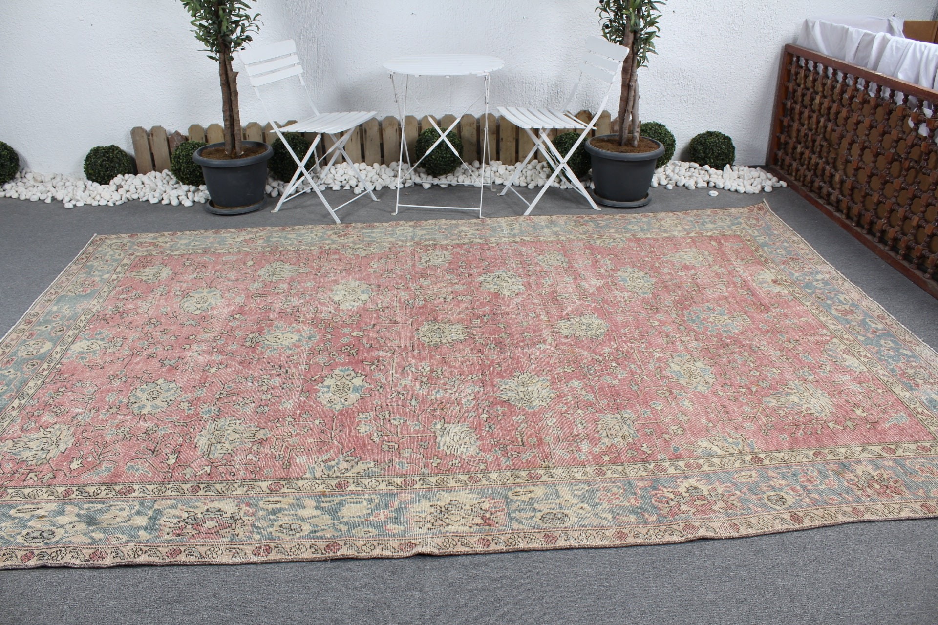 Retro Rug, Vintage Rugs, Home Decor Rug, Turkish Rug, Dining Room Rugs, Pink Moroccan Rug, Wool Rug, Saloon Rug, 7.2x11.1 ft Oversize Rug