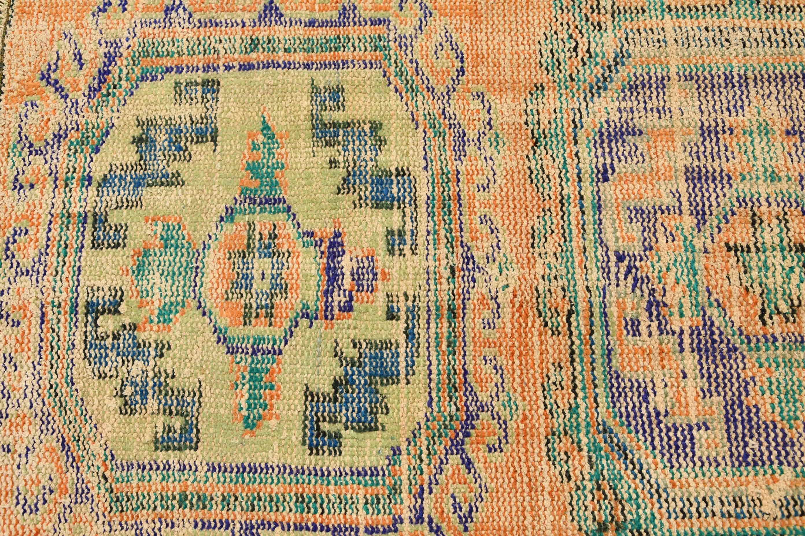 Turkish Rugs, Oriental Rugs, Bedroom Rugs, Orange Kitchen Rug, 2.7x3.6 ft Small Rug, Vintage Rugs, Rugs for Bath, Car Mat Rugs, Bath Rug