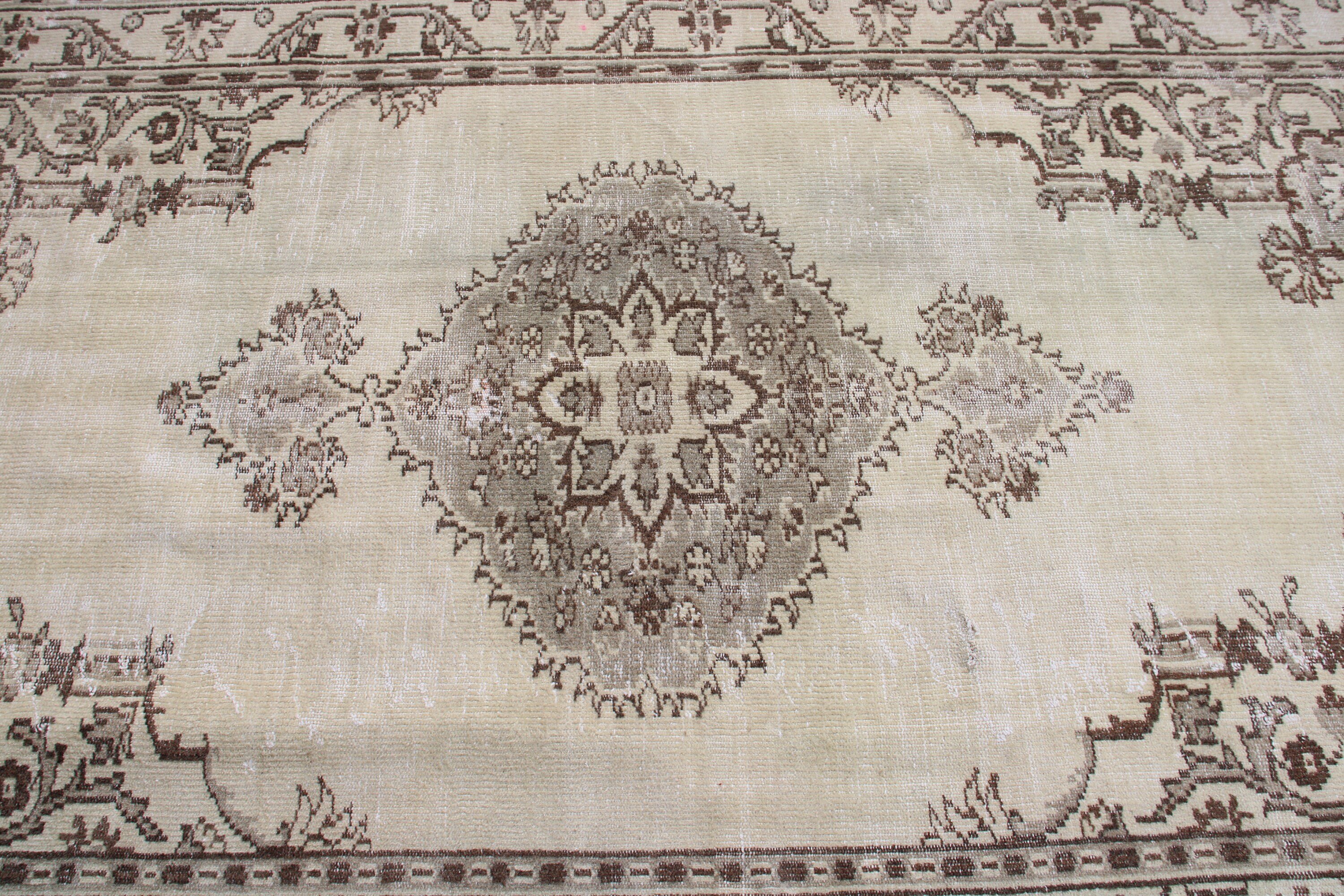 Yemek Odası Halıları, Salon Halısı, Bej El Dokuma Halısı, Türk Halısı, 5.5x8.9 ft Büyük Halı, Vintage Halılar, Düz Dokuma Halı, Dış Mekan Halısı, Yatak Odası Halısı