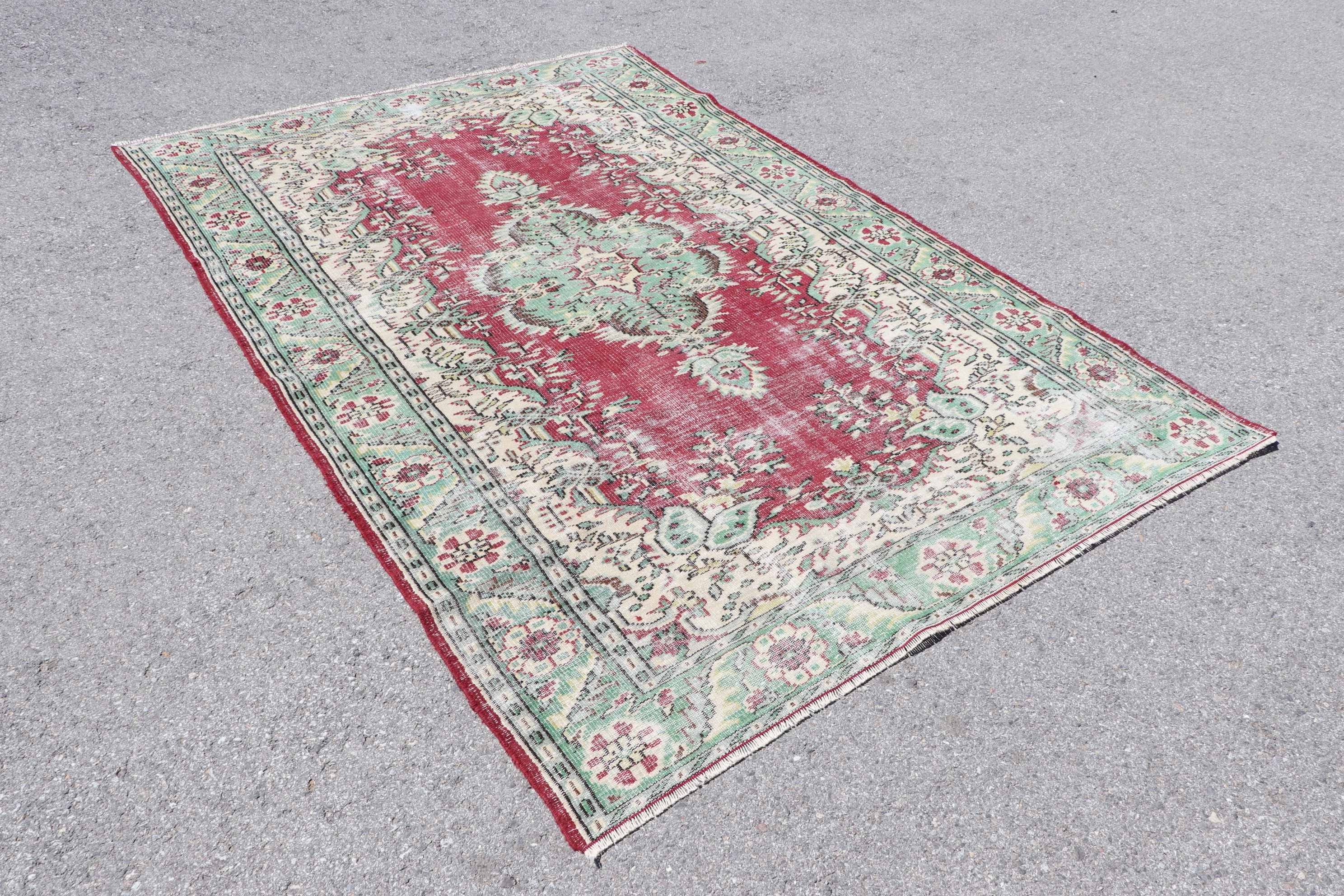 6.1x9.2 ft Büyük Halı, Salon Halısı, Fas Halısı, Türk Halısı, Havalı Halı, Yeşil Antika Halı, Vintage Halı, Vintage Dekor Halıları, Yemek Odası Halıları