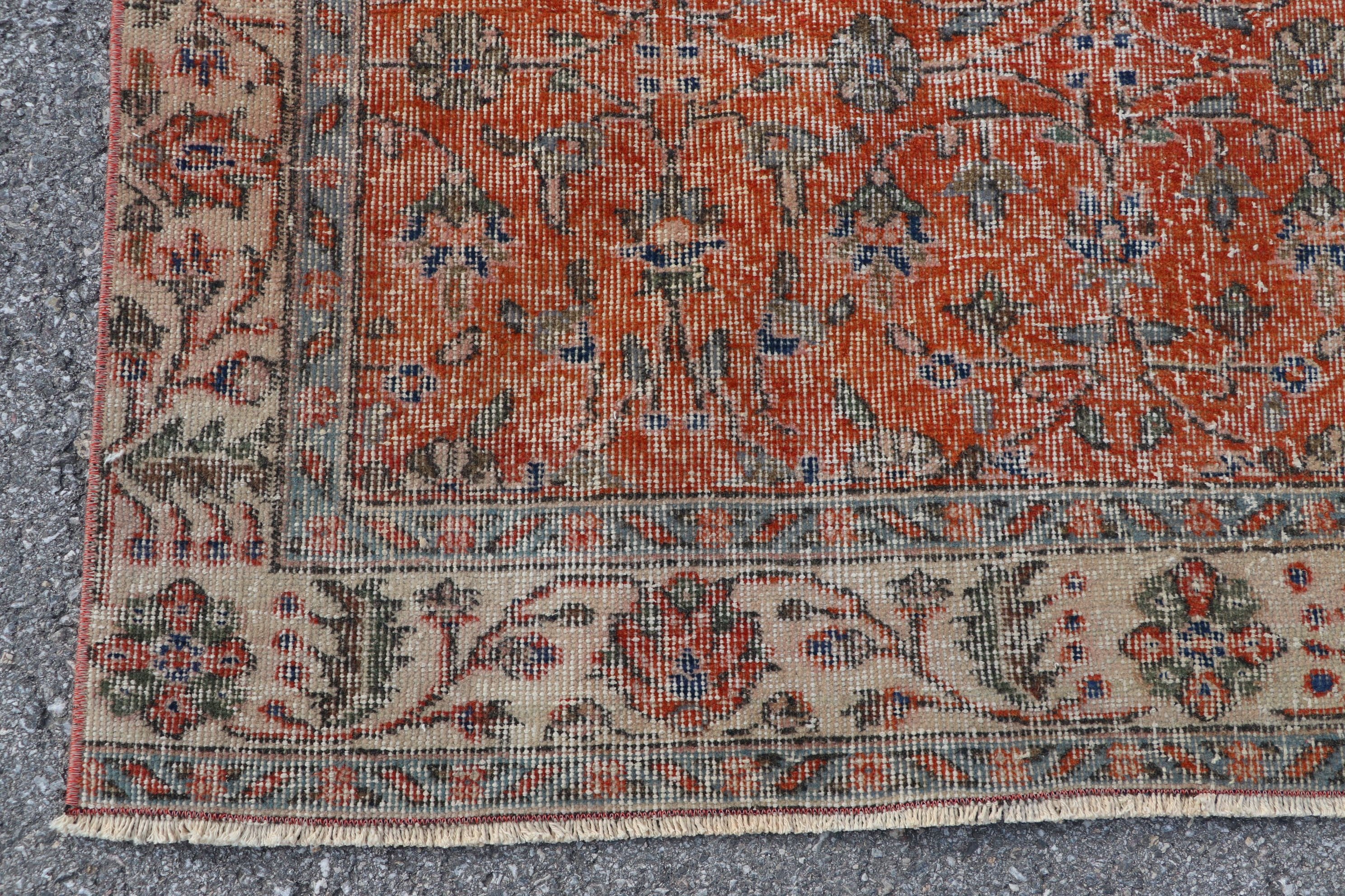 Anadolu Halısı, Mutfak Halıları, Kırmızı Ev Dekorasyonu Halısı, Yün Halıları, Koridor Halıları, Vintage Halı, 4.4x12.6 ft Runner Halısı, Yer Halıları, Türk Halısı