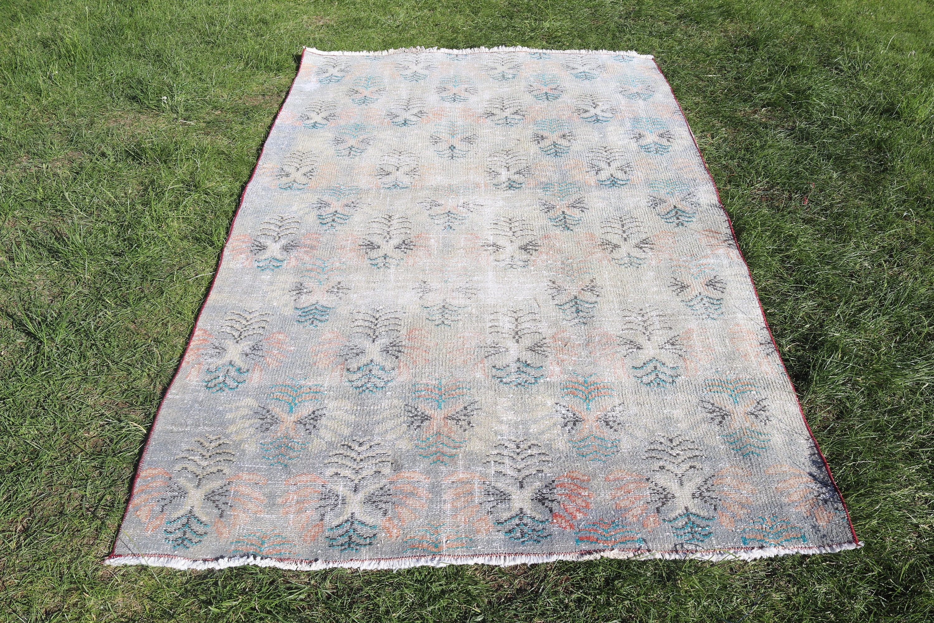 4.4x6.8 ft Area Rug, Kitchen Rugs, Floor Rugs, Vintage Rugs, Beige Handwoven Rug, Turkish Rugs, Oushak Rug, Rugs for Floor