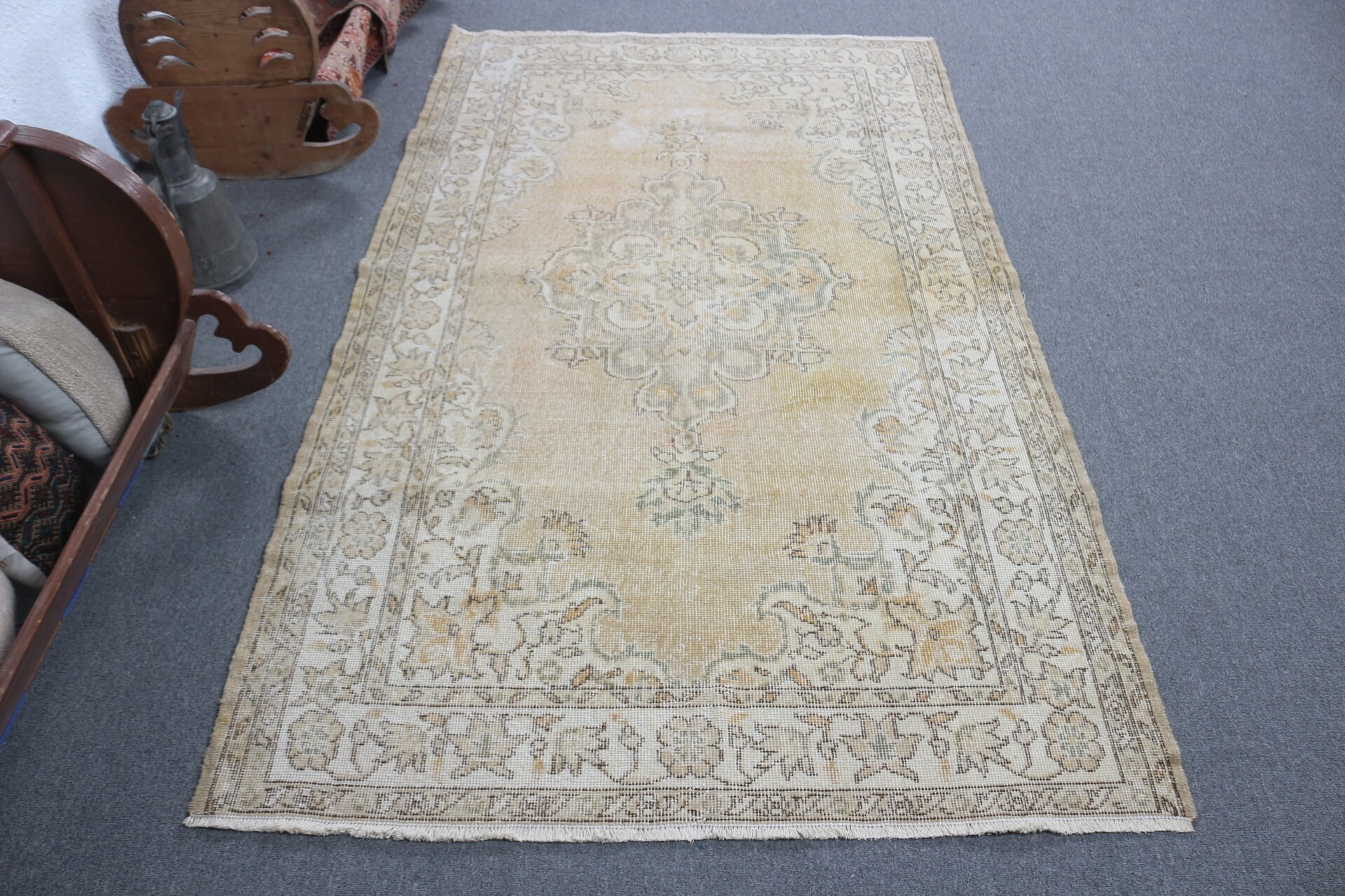 Yemek odası Halı, 127x217 cm Oturma odası Halı, Antik Halı, Kahverengi Yatak odası Halı, Yemek odası Halı, Nostaljik Halı