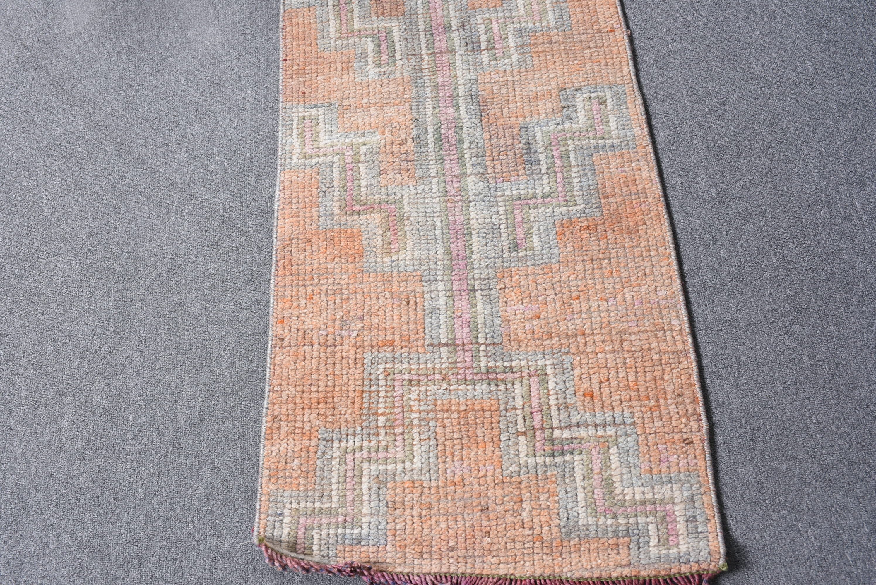 Orange Anatolian Rug, Rugs for Corridor, Vintage Rugs, Anatolian Rug, Corridor Rug, 1.7x9.5 ft Runner Rug, Turkish Rug, Kitchen Rugs