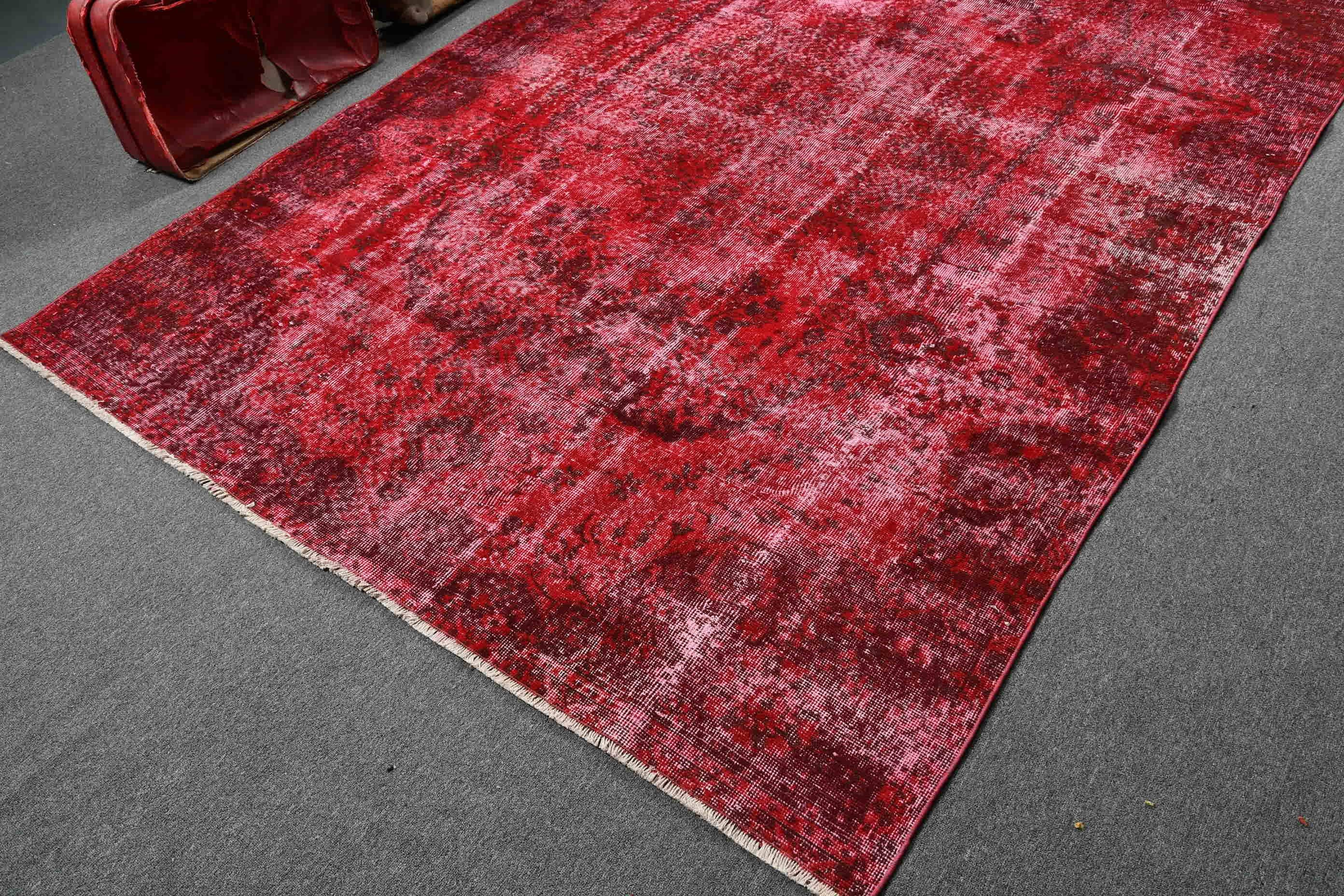 Living Room Rug, Dining Room Rug, Bedroom Rug, Vintage Rugs, Turkish Rug, Anatolian Rug, Red Kitchen Rug, Tribal Rug, 6.2x9.3 ft Large Rug