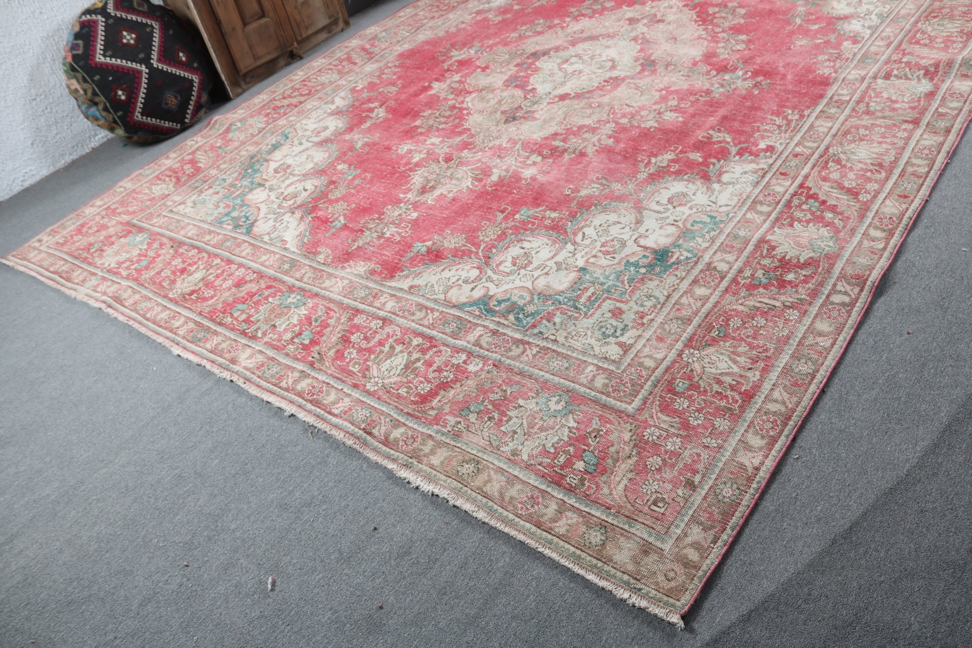 El Dokuma Halı, Kırmızı Yatak Odası Halısı, Türk Halısı, 9.4x13.2 ft Büyük Boy Halılar, Salon Halısı, Salon Halısı, Vintage Dekor Halısı, Boho Halıları, Vintage Halılar