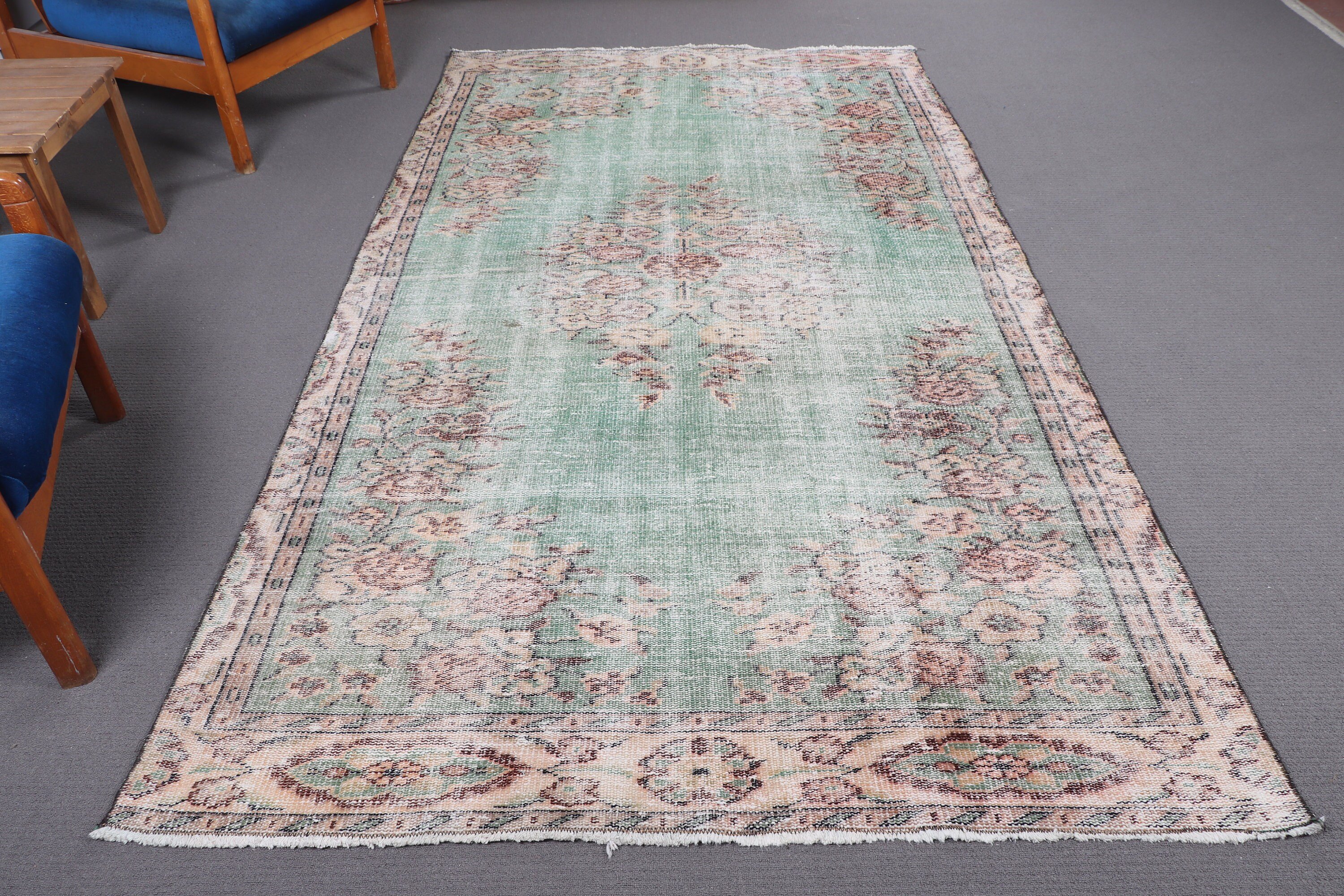 Salon Halıları, Boho Halıları, Vintage Halı, 5.1x9.1 ft Büyük Halı, Yatak Odası Halısı, Bej Boho Halıları, Türk Salon Halısı Halıları, Salon Halısı, Türk Halısı