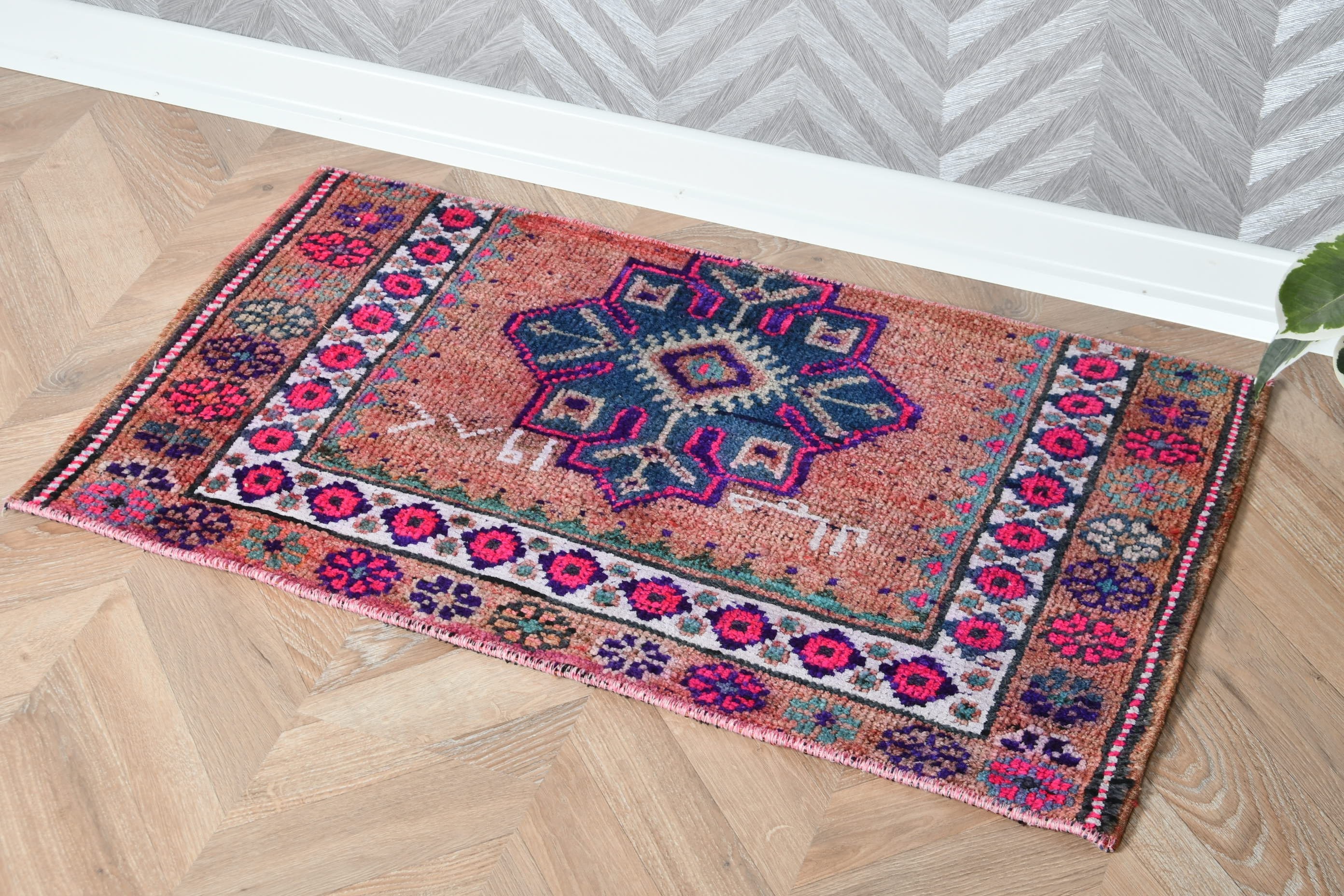 Floor Rugs, Car Mat Rug, Bedroom Rug, Wool Rug, Rugs for Nursery, Turkish Rug, Vintage Rug, Blue Cool Rug, 1.7x3 ft Small Rug, Bohemian Rug