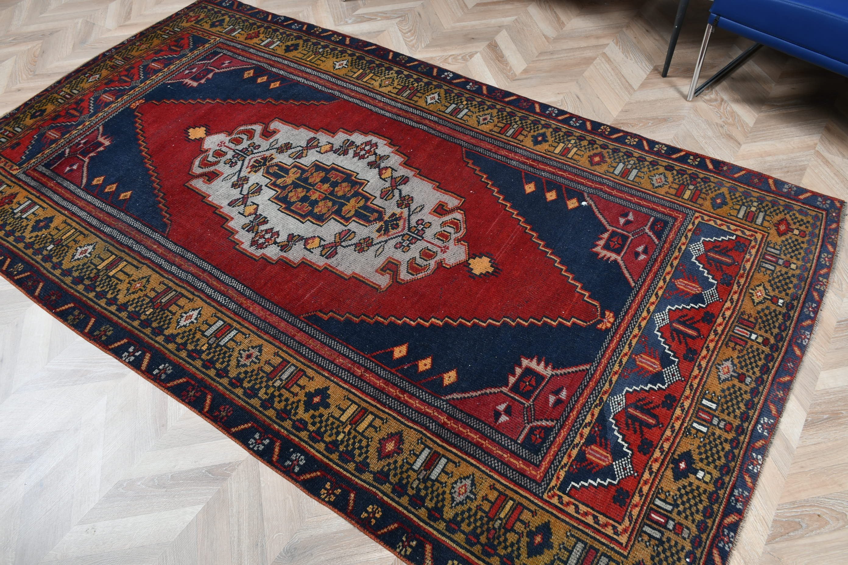 Nursery Rug, Floor Rug, Antique Rugs, Blue Floor Rug, 4.8x8.2 ft Area Rugs, Vintage Rug, Rugs for Indoor, Turkish Rug, Living Room Rug