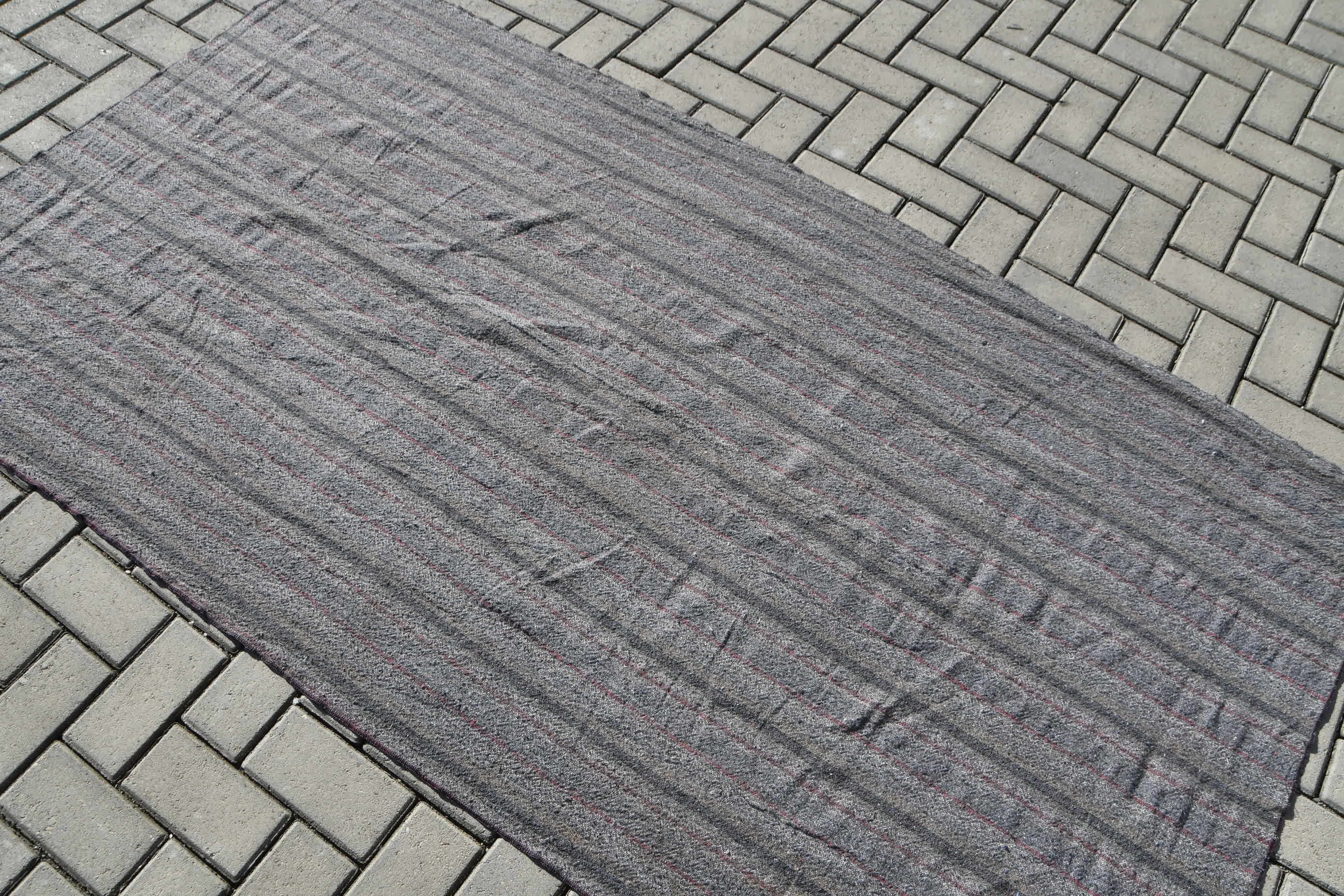 Kitchen Rug, Vintage Rug, Kilim, Dining Room Rug, Bedroom Rugs, Gray  3.8x7 ft Area Rug, Turkish Rug, Home Decor Rug, Old Rug