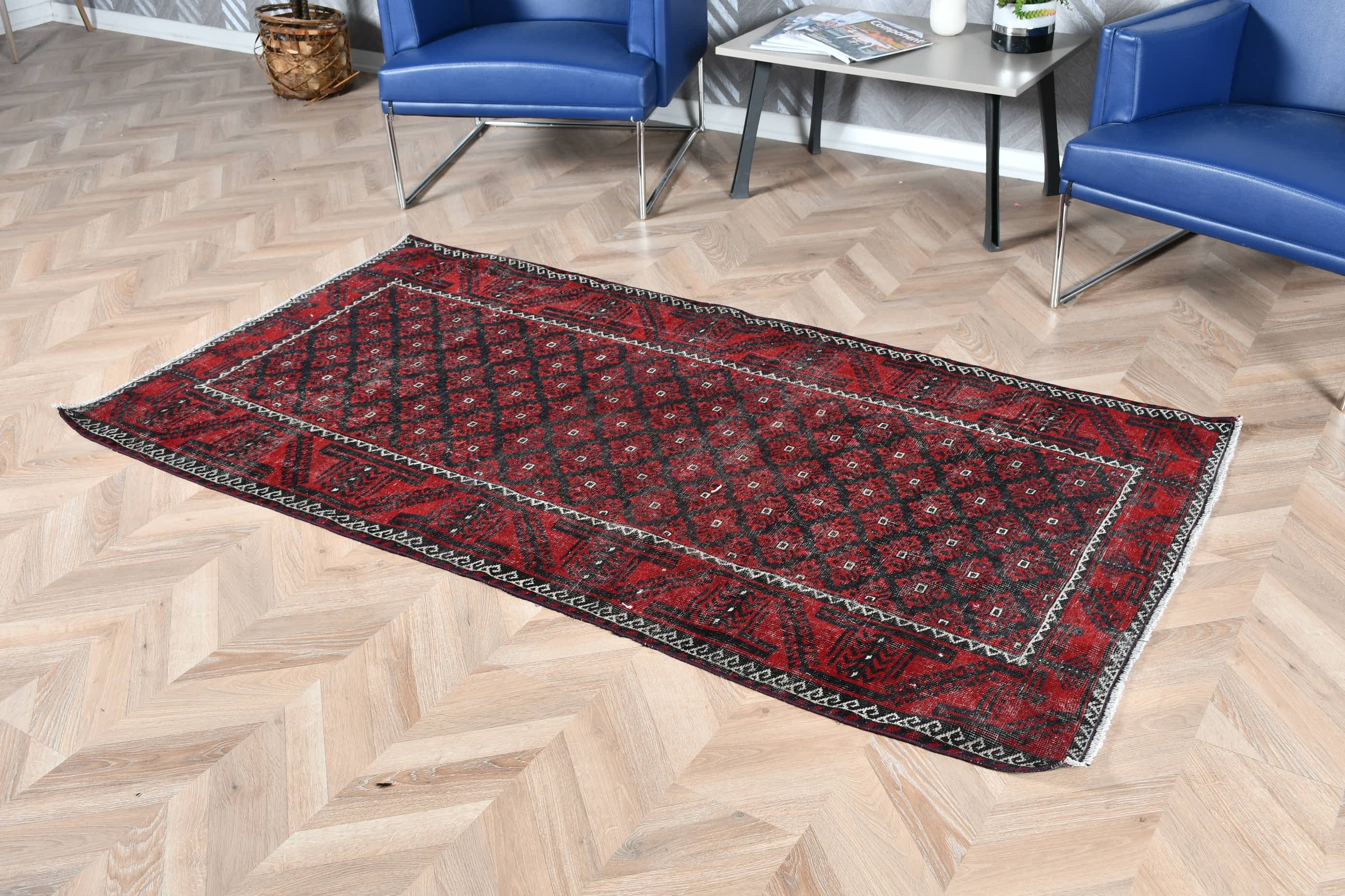 Oushak Halısı, Aztek Halıları, Vintage Halılar, Türk Halısı, Kırmızı Antika Halılar, Koridor Halıları, Koridor Halıları, Fas Halısı, 3x11.2 ft Yolluk Halısı