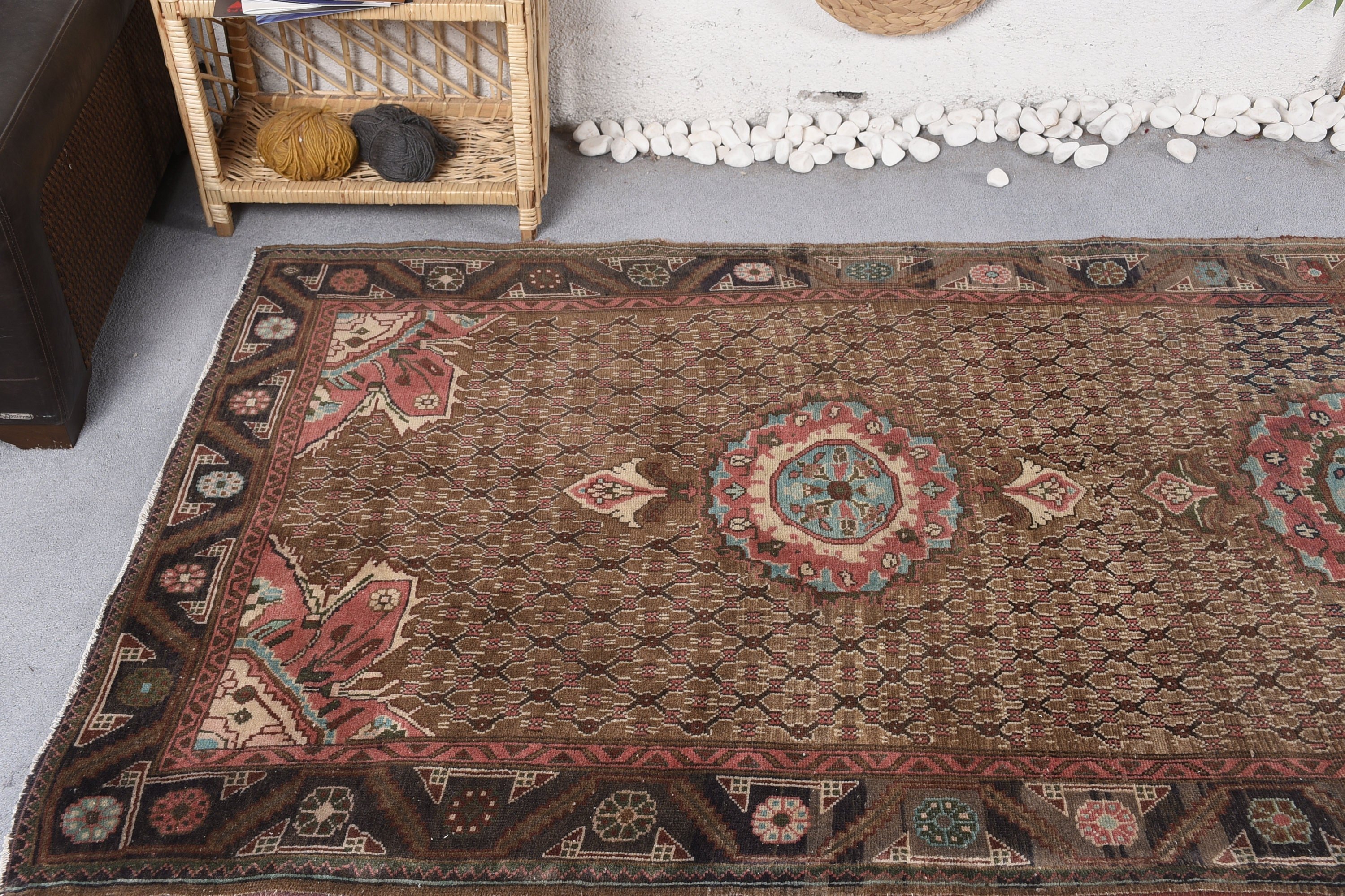 Rugs for Runner, Kitchen Rugs, Old Rug, 3.7x9.4 ft Runner Rug, Antique Rug, Moroccan Rug, Brown Bedroom Rugs, Turkish Rug, Vintage Rug